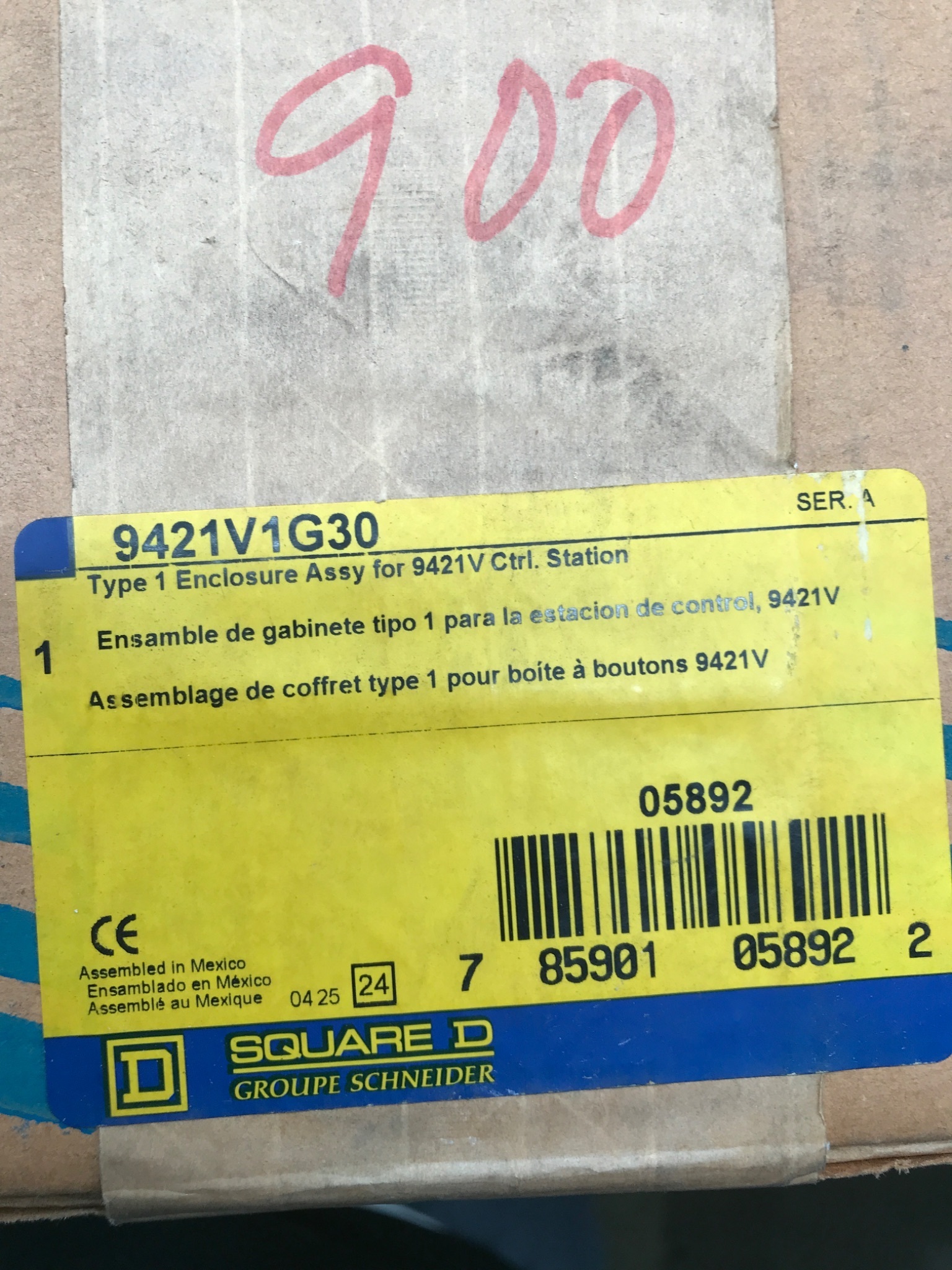 SQUARE D 9421V1G30 Control Station Enclosure Type 1 30A NEW 0
