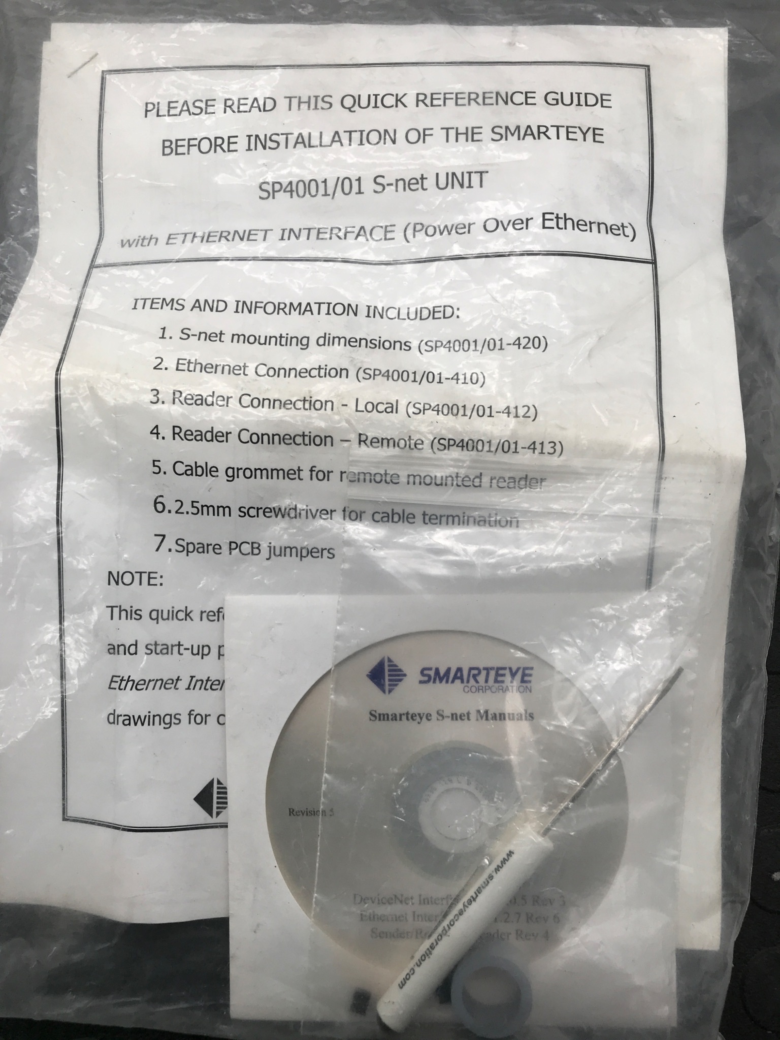 Smarteye SP4001/01 S-Net Ethernet Interface Module Enclosure NEW 8