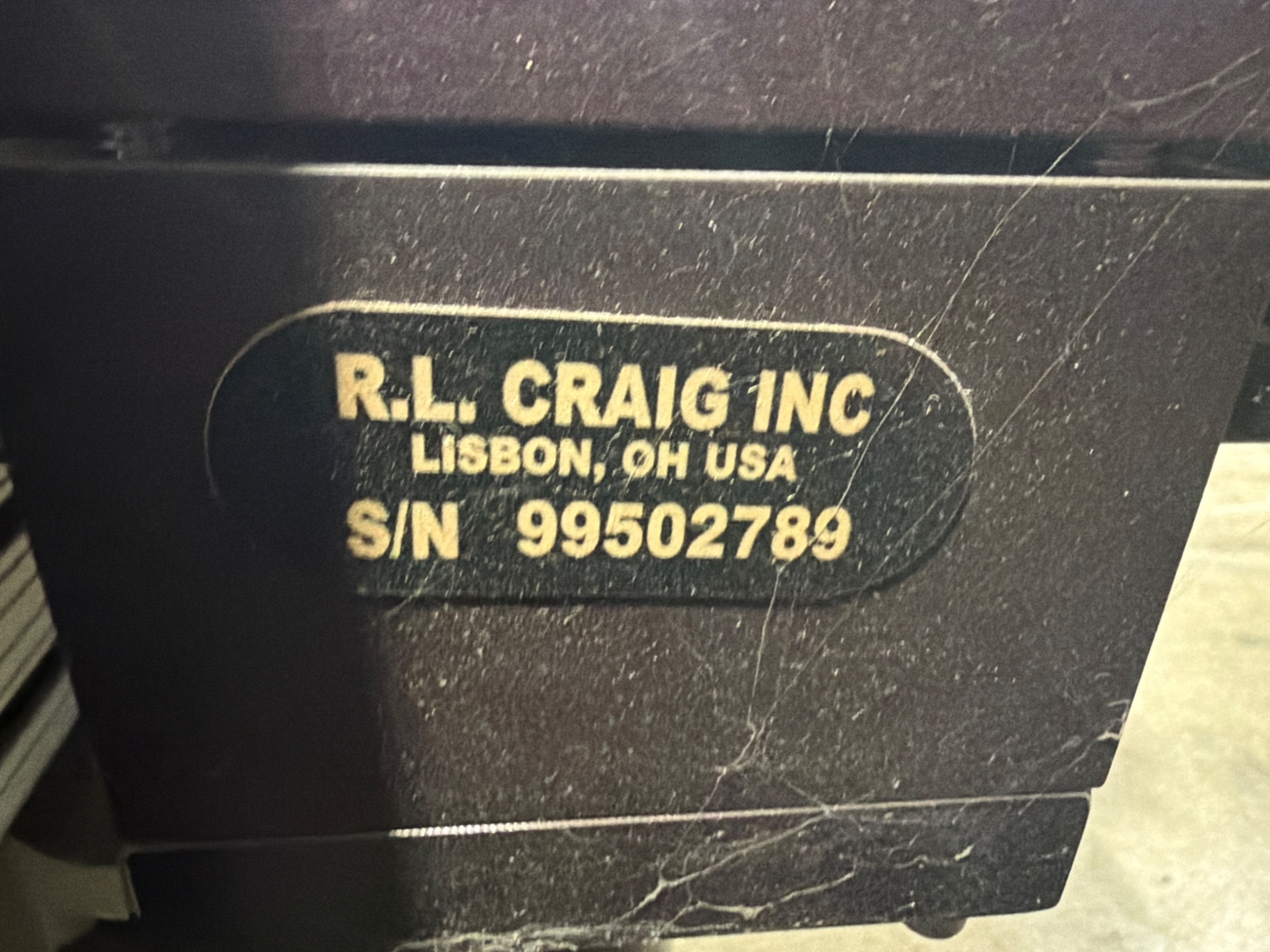 R.L. Craig Inc Conveyor System with Lift Platform USED 8