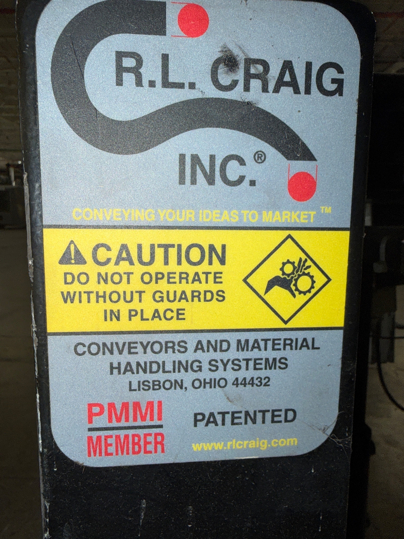 R.L. Craig Inc Conveyor System with Lift Platform USED 9