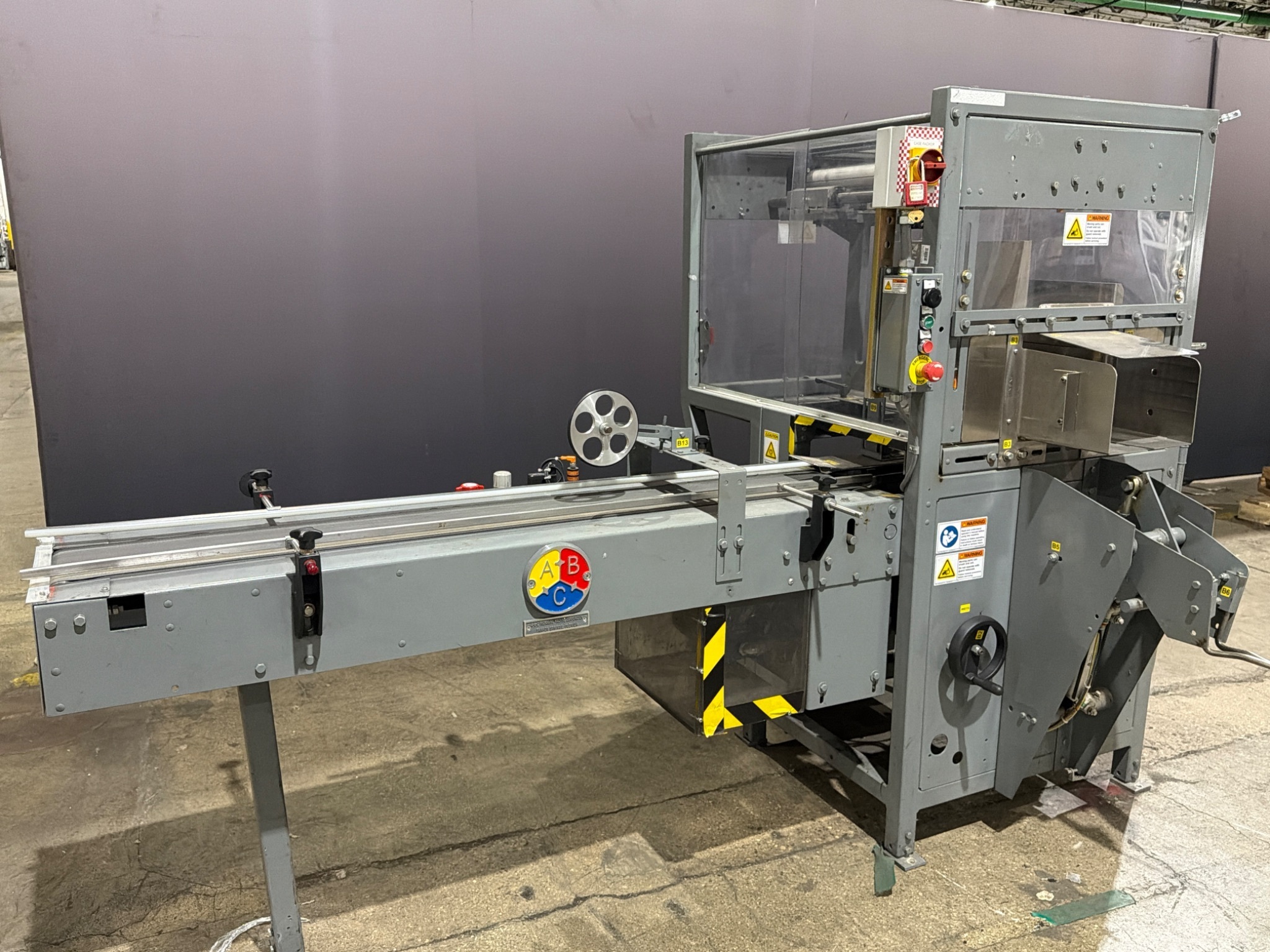 ABC Packaging Machine Corp Automatic Carton Sealer with Infeed Conveyor USED 0