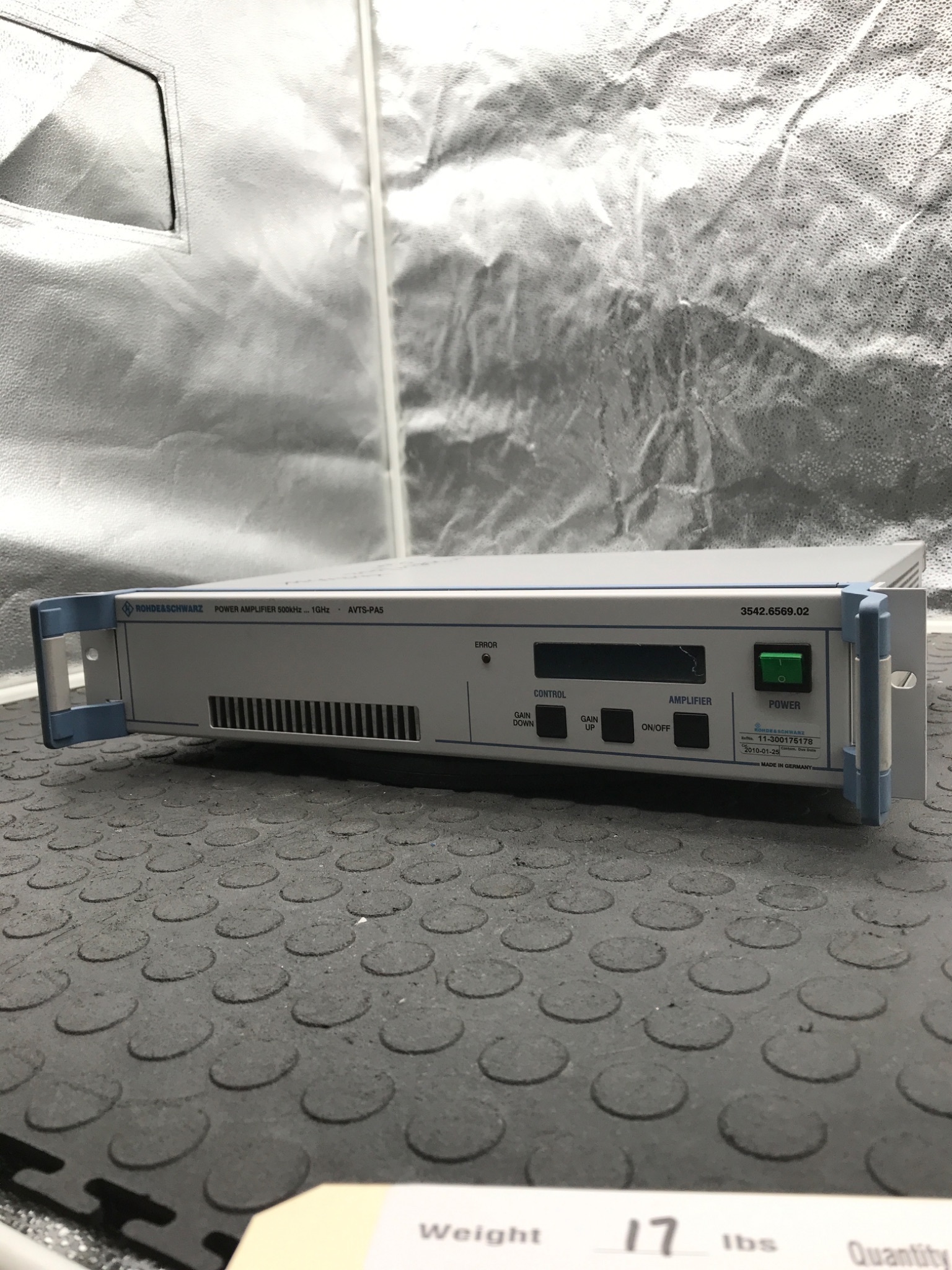 Rohde & Schwarz 11-300175178 RF Power Amplifier AVTS-PA5 USED 0