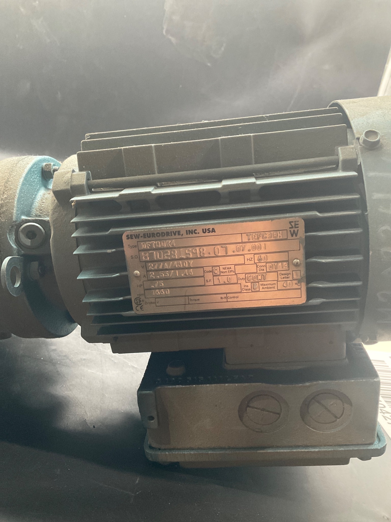 SEW‑EURODRIVE DFT80K4 Gearmotor 3‑Phase 230/460V 60Hz USED 0