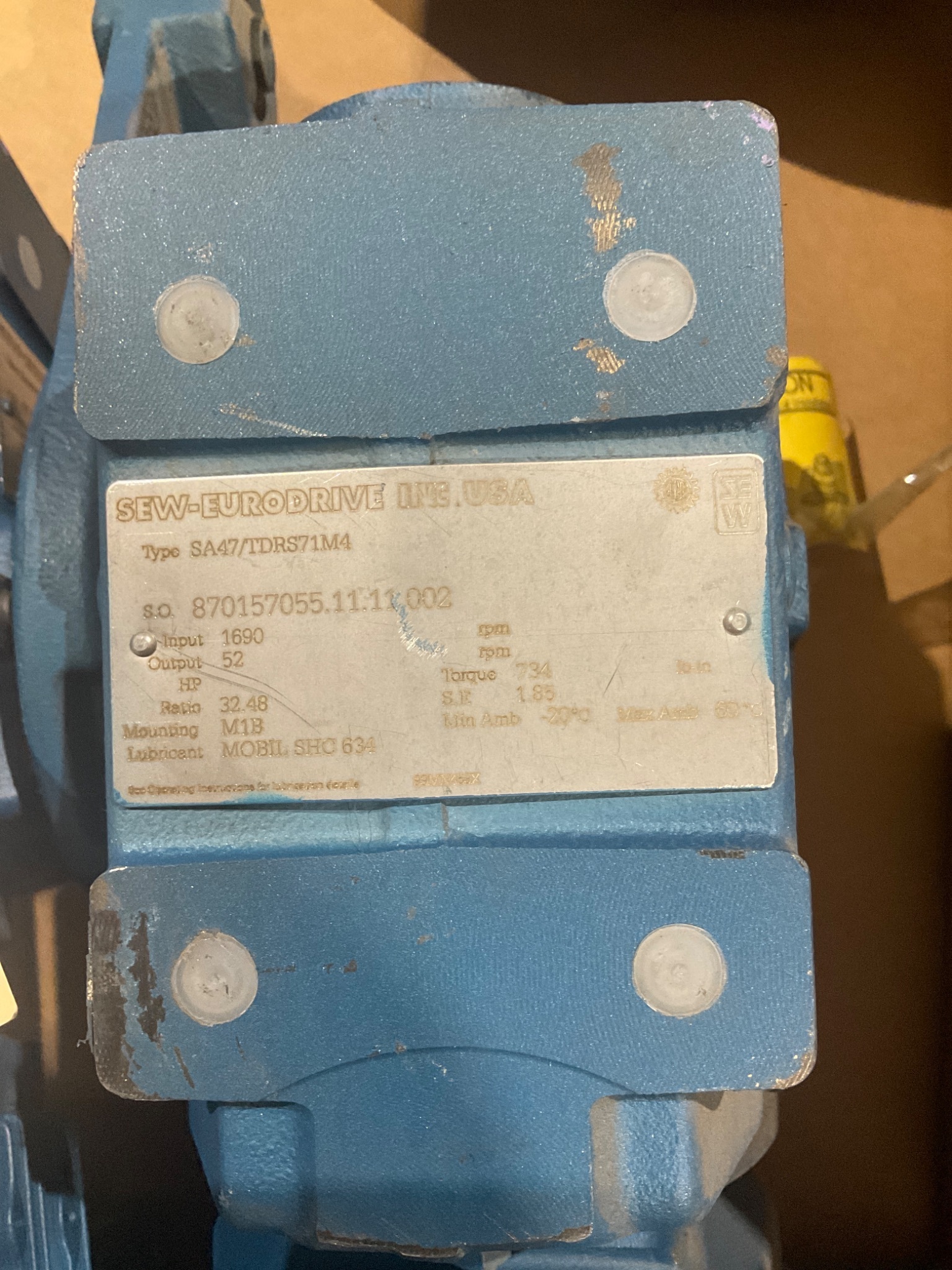 SEW-EURODRIVE SA47/TDRS71M4 Helical Gearmotor USED 7