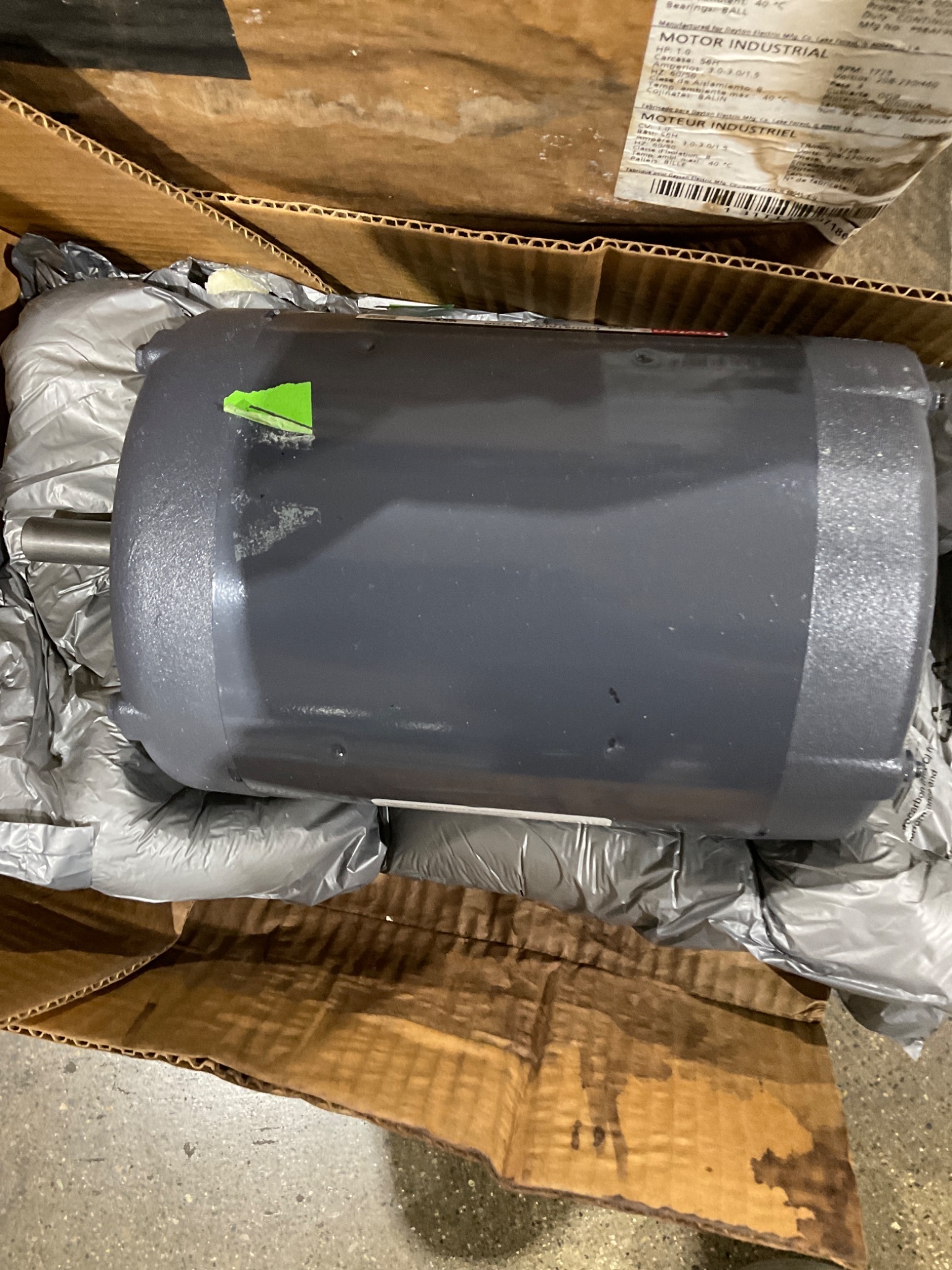 DAYTON 31TT15 3PH General Purpose Motor, 1HP / 1800 RPM / 56H - NEW 1