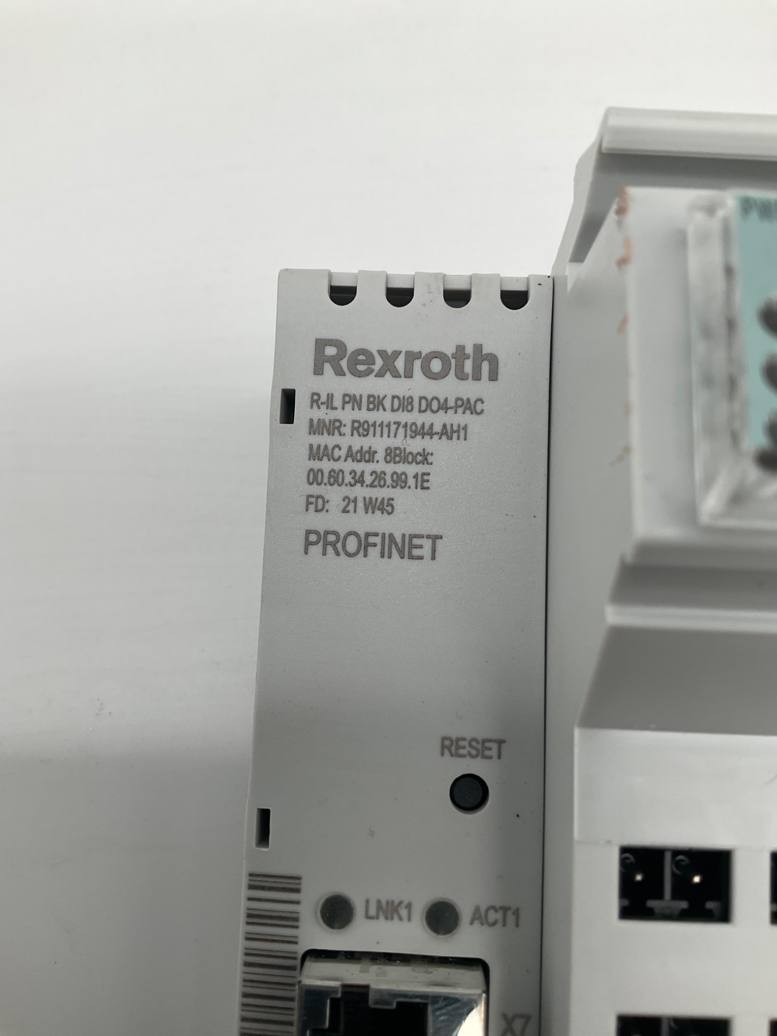 REXROTH R‑IL PN BK DI8 DO4‑PAC PROFINET I/O Module USED 1