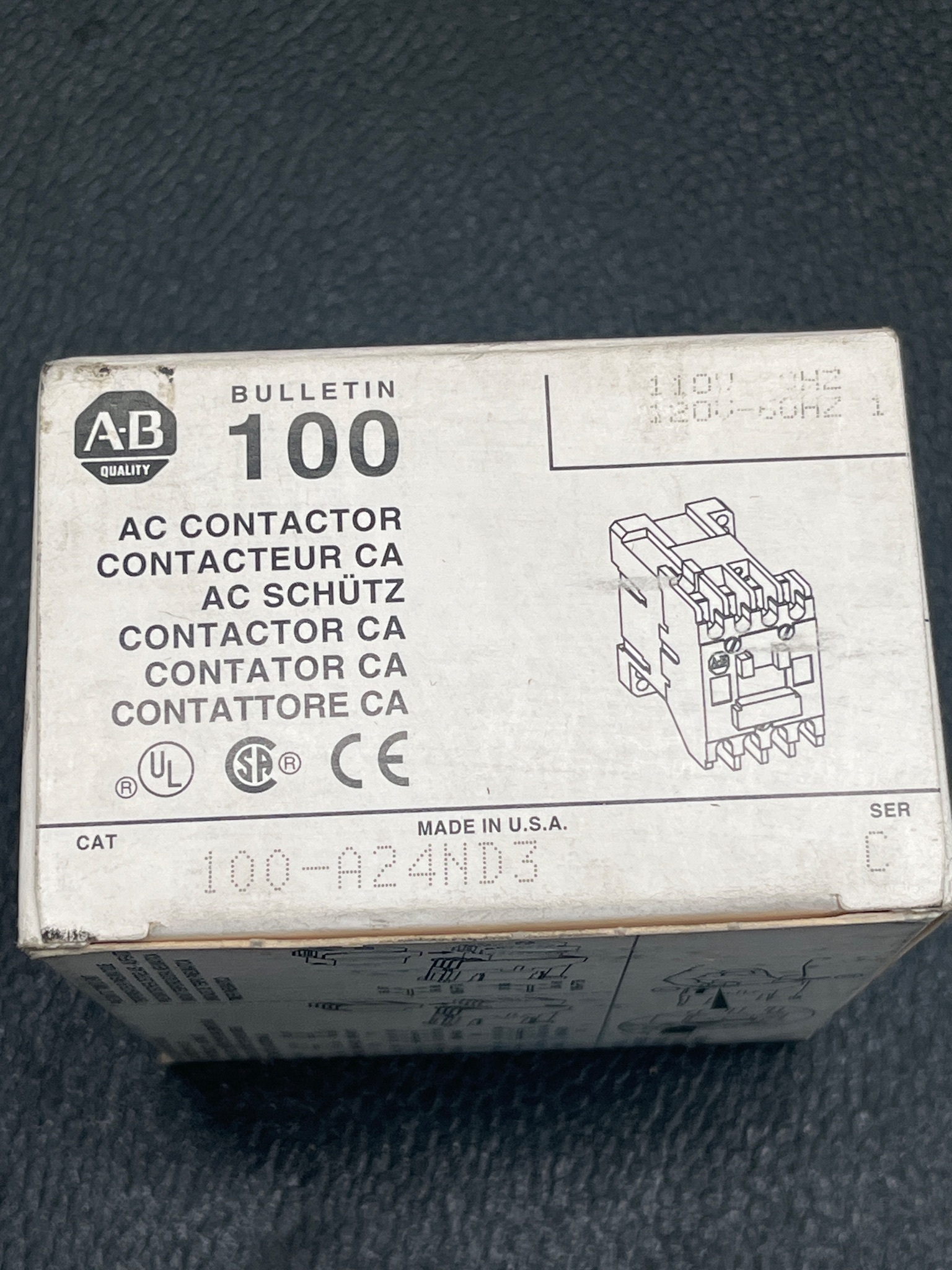 Allen-Bradley 100-A24ND3 Contactor 24V AC Coil 3 Pole NEW 5