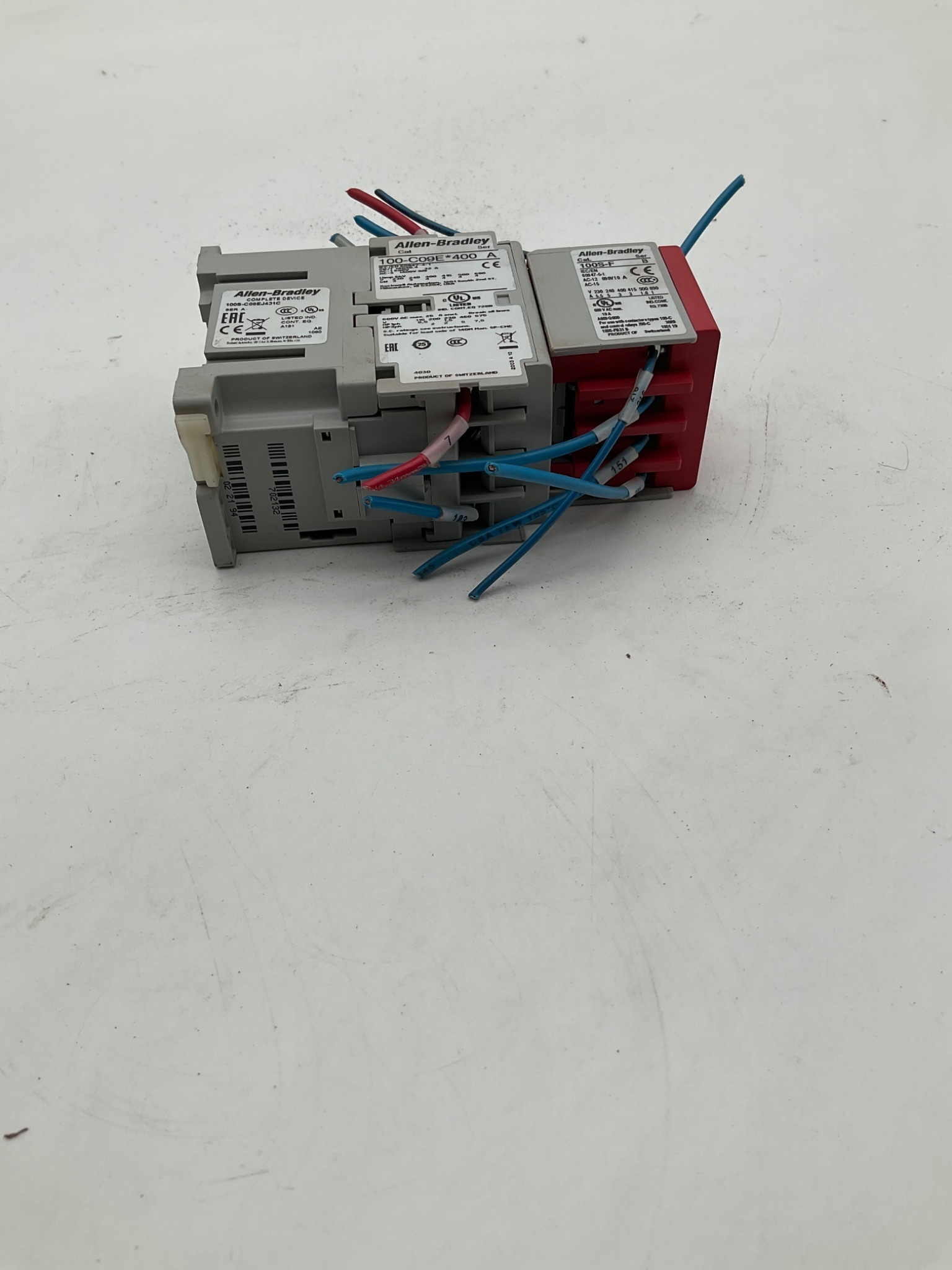 Allen-Bradley 100S-CO9EJ400 Safety Contactor Assembly with Auxiliary Block USED 1