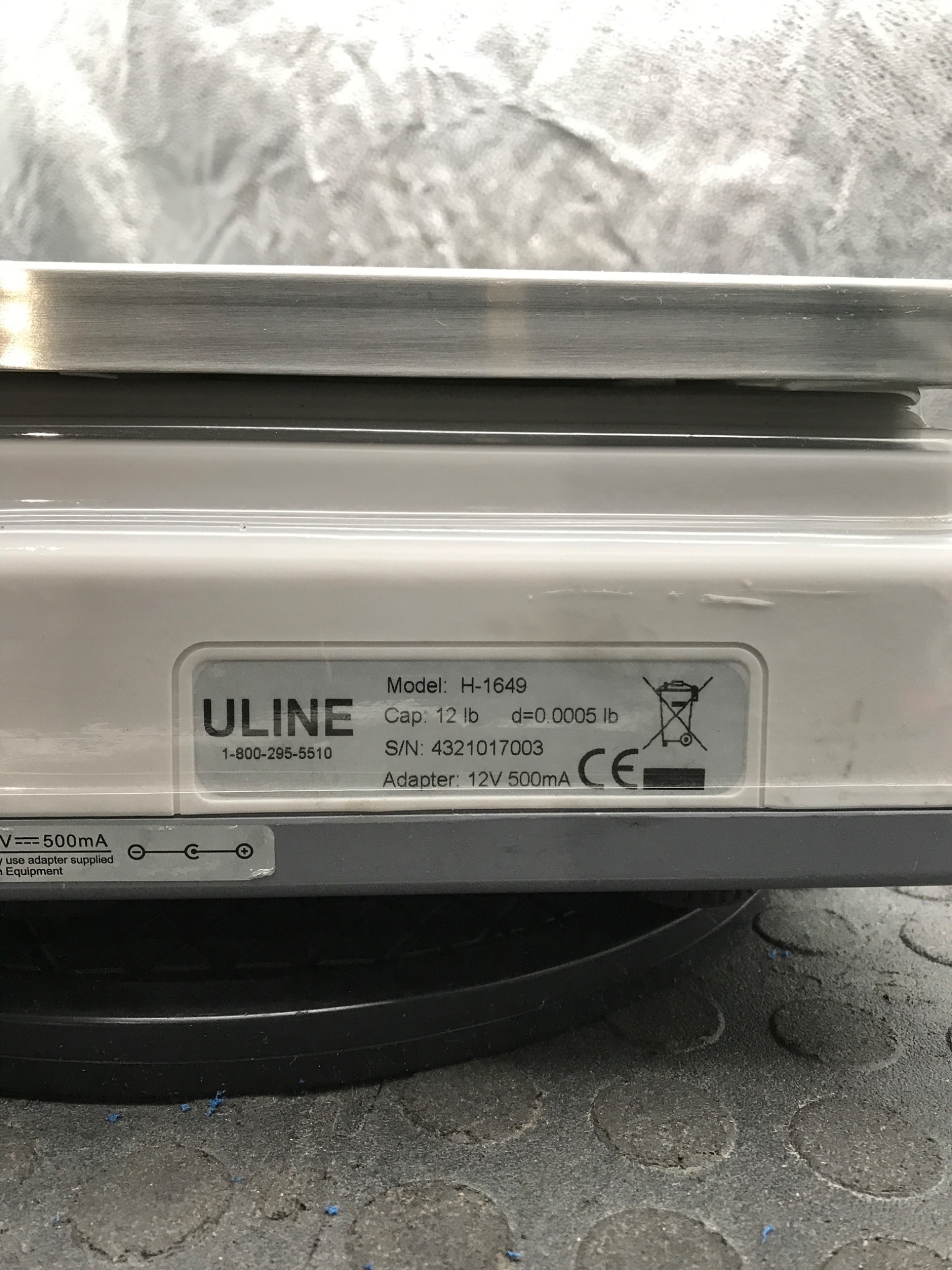 Uline H-1649 Digital Bench Scale 12 lb Capacity USED 1