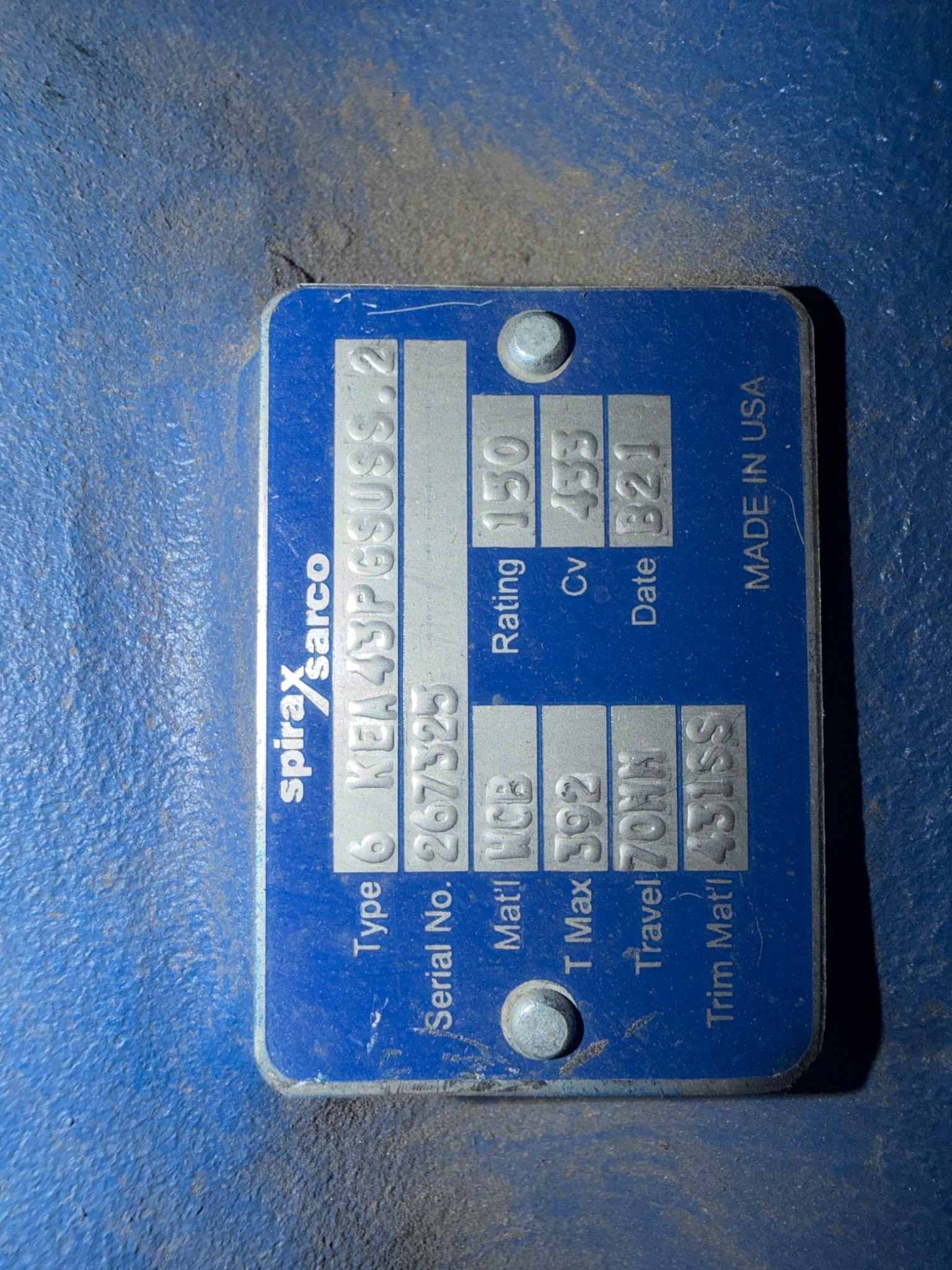 Spirax Sarco TN2277SE Pneumatic Globe Control Valve WCB Class 150 with SP500 NEW 5