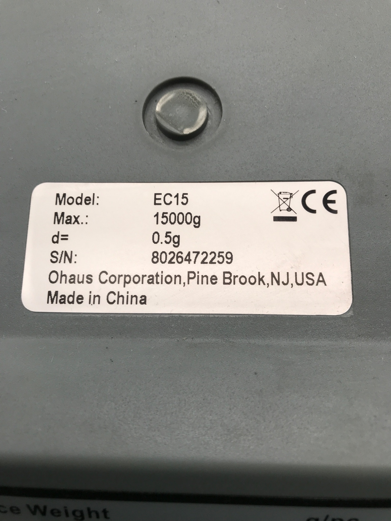 Ohaus EC15 Digital Counting Scale 15000 g Capacity USED 5