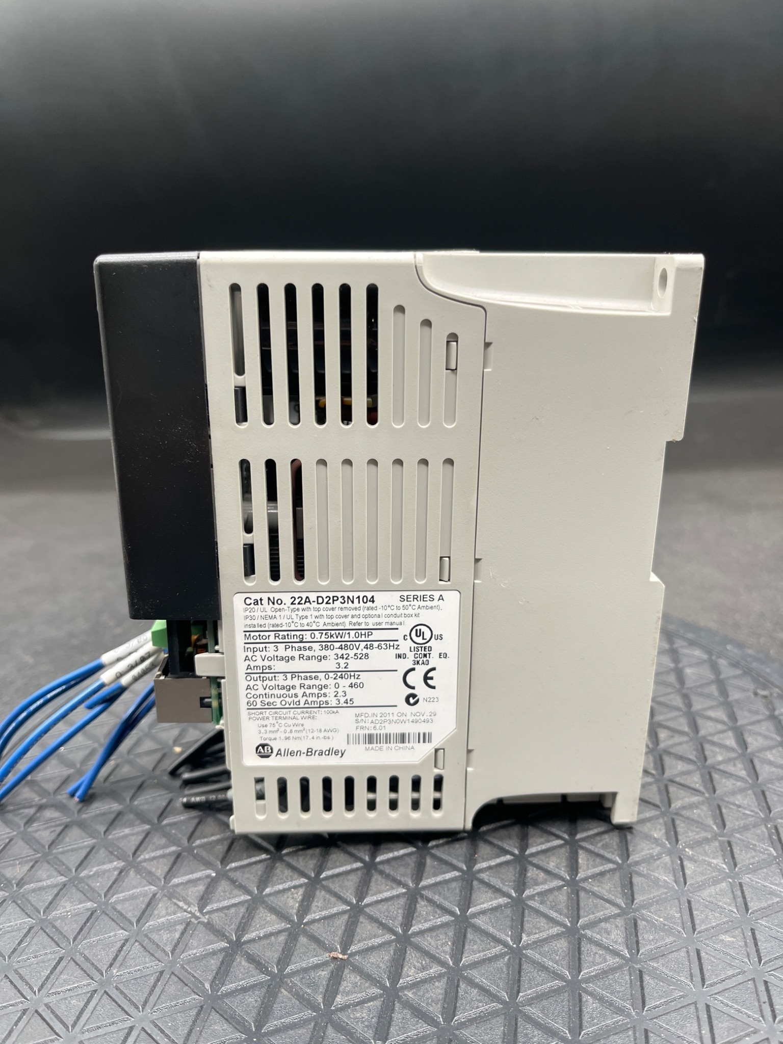 Allen‑Bradley 22A-D2P3N104 PowerFlex 4 AC Drive 1 HP USED 4