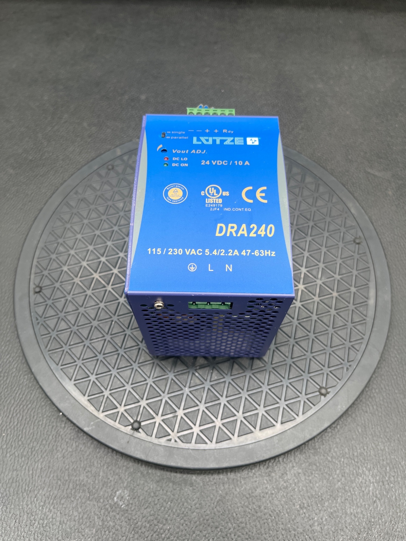 Lutze DRA240-24B Industrial Power Supply 24VDC 240W USED 0