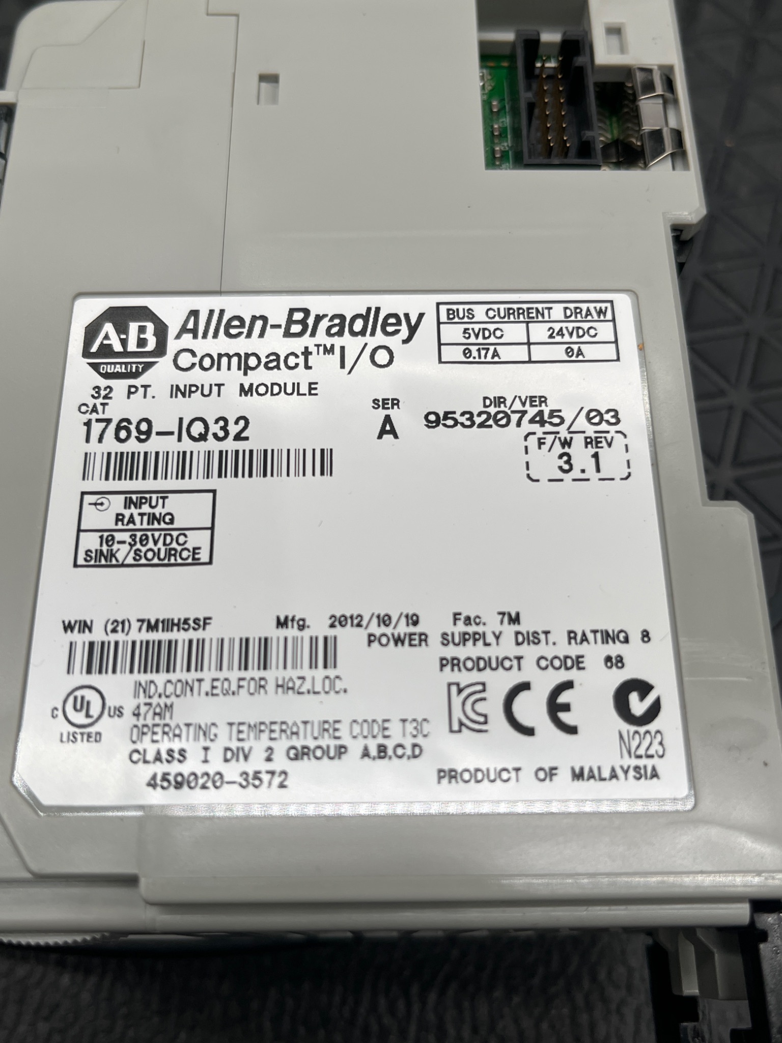 Allen-Bradley 1769-IQ32 Compact I/O Input Module Series A USED 5