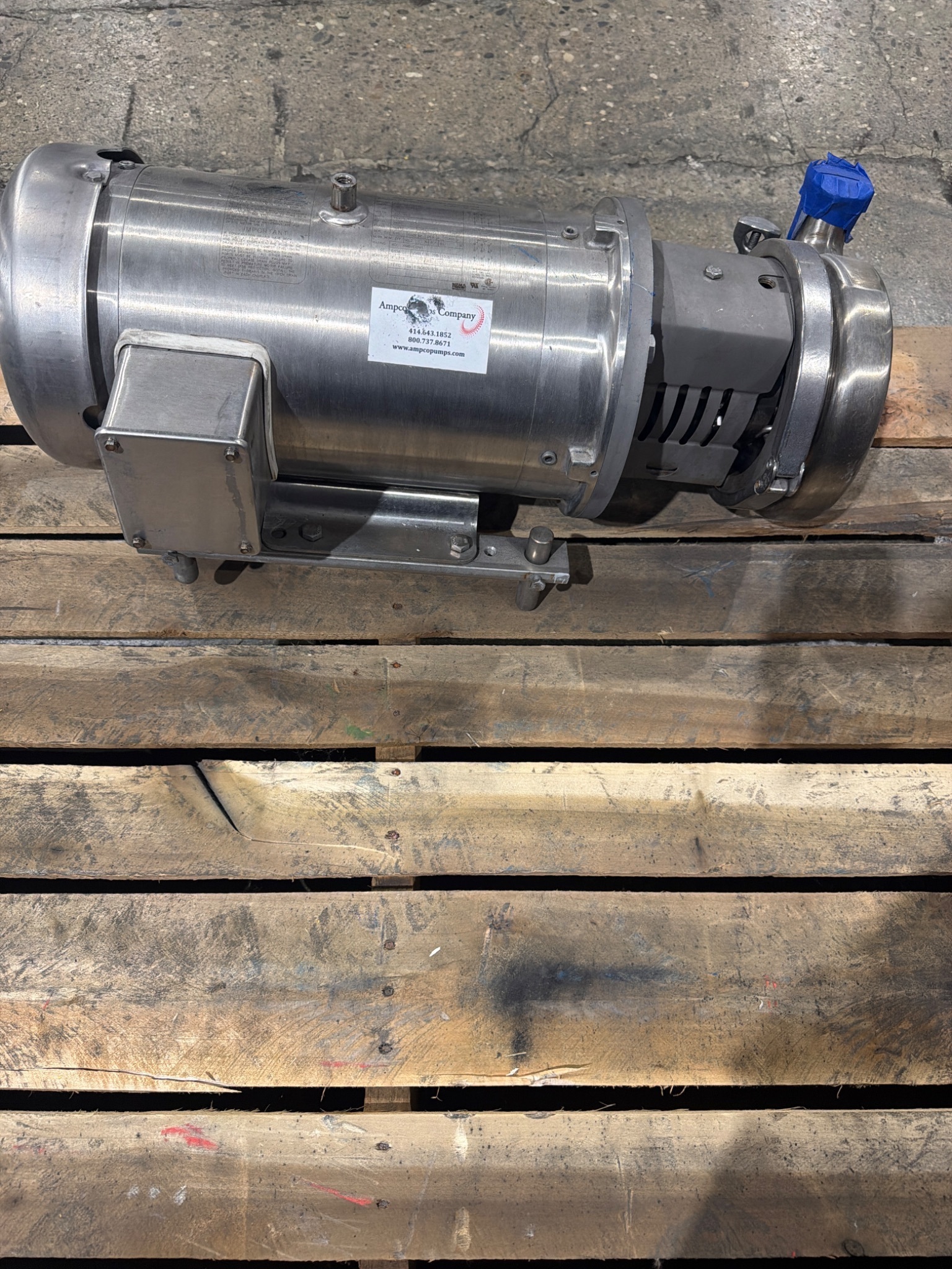 Baldor Reliance CESSWDM3613T Washdown Motor with Ampco Pump Assembly USED 2
