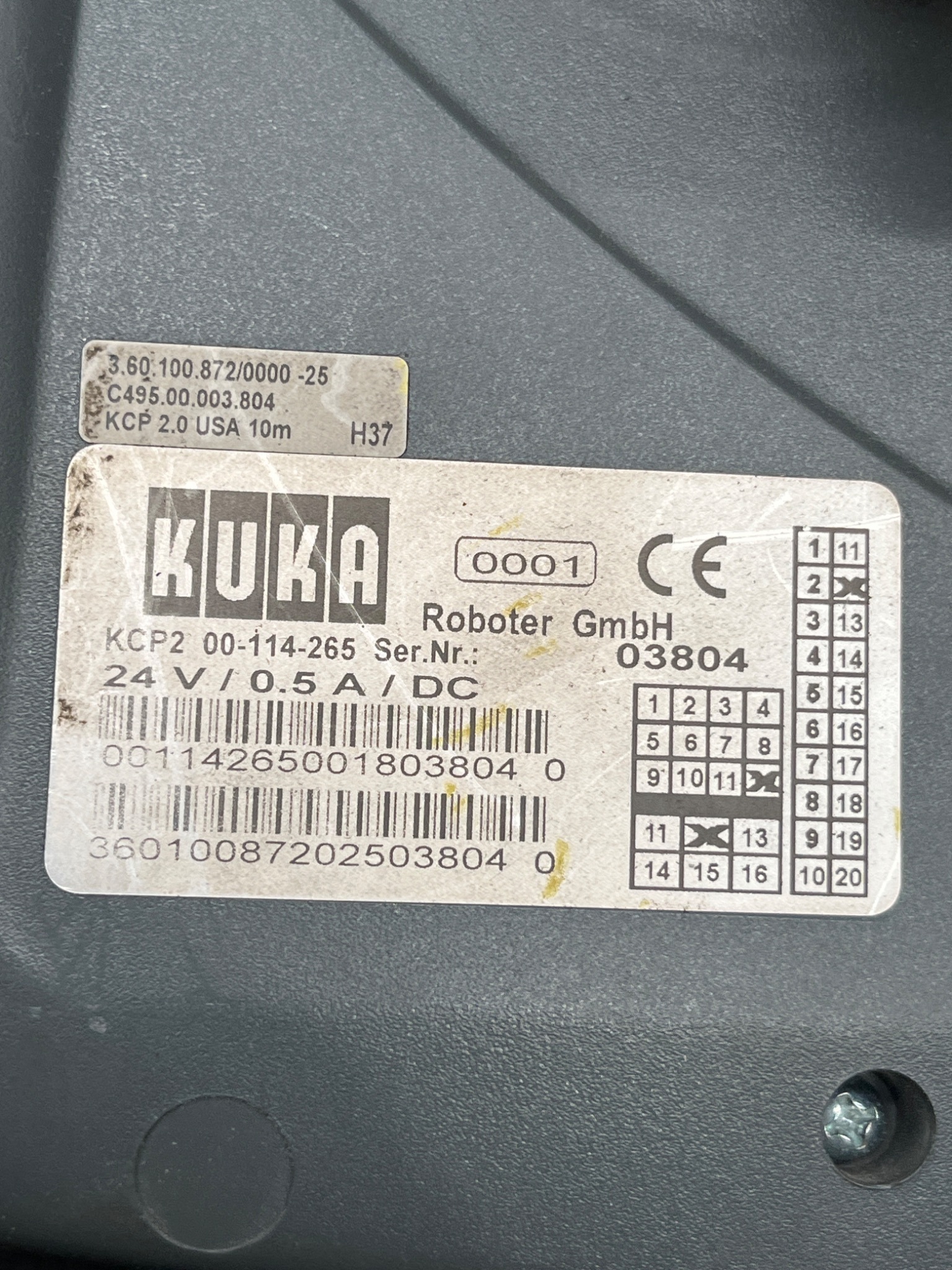 KUKA KCP2 00-114-265 Teach Pendant 10m Cable USED 4