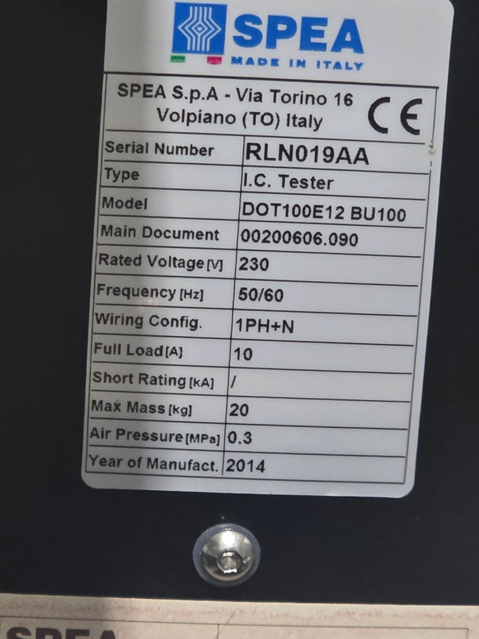 SPEA RTA420 Rate Table Complete w/ Controls NEW 4