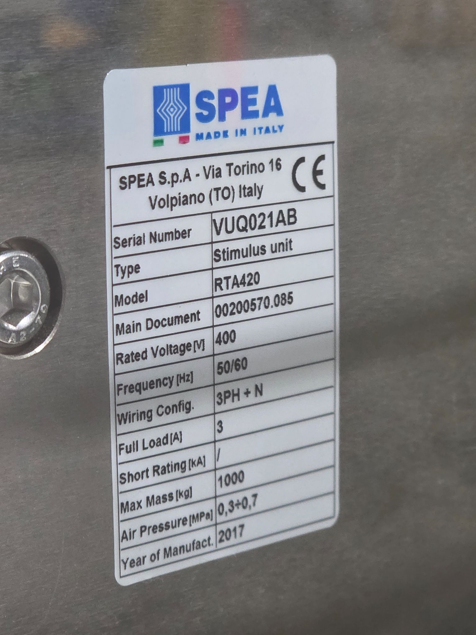 SPEA RTA420 Rate Table Complete w/ Controls NEW 5