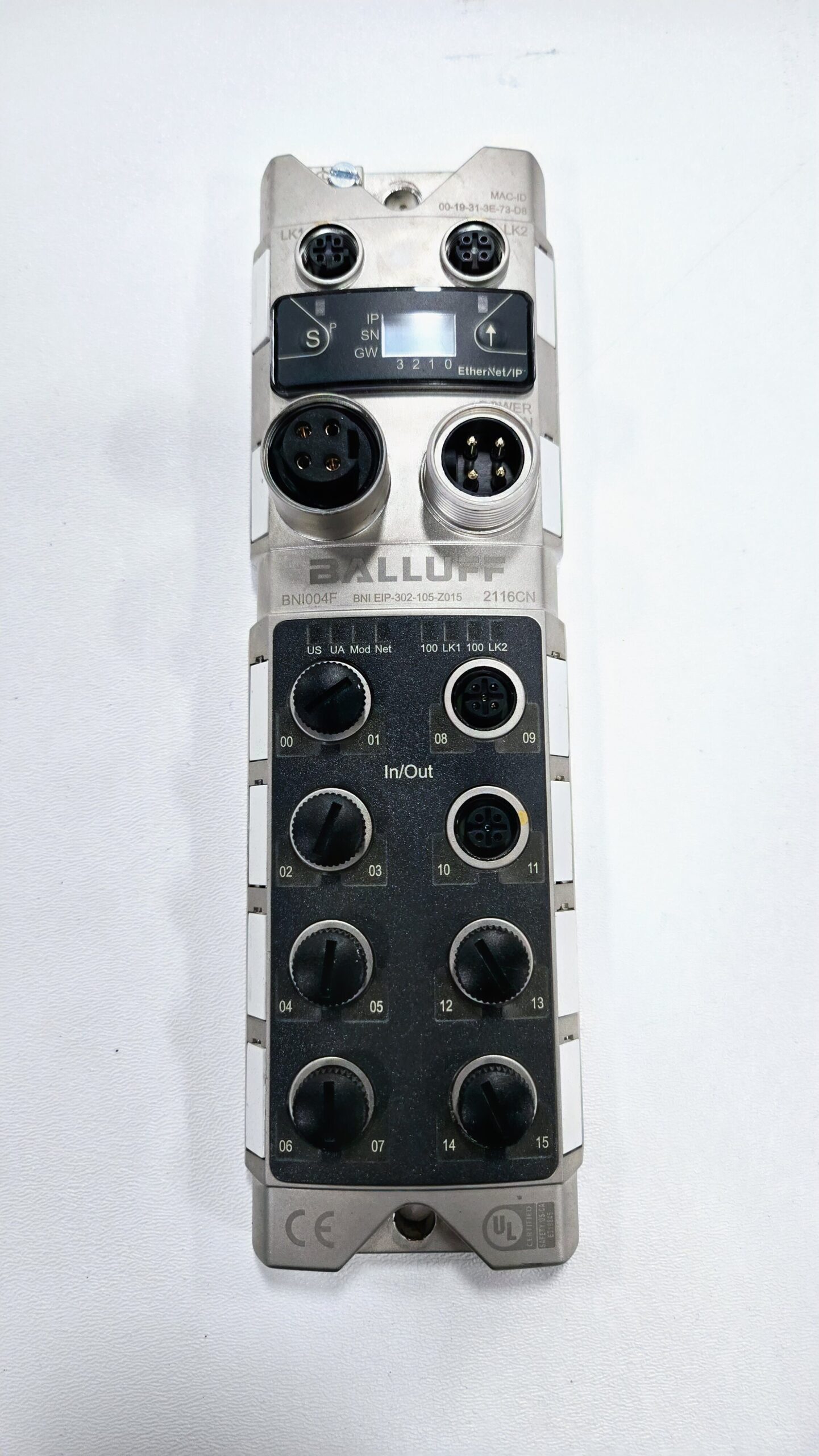BALLUFF BNI004F BNI EIP-302-105-Z015 EtherNet/IP I/O Module USED 0