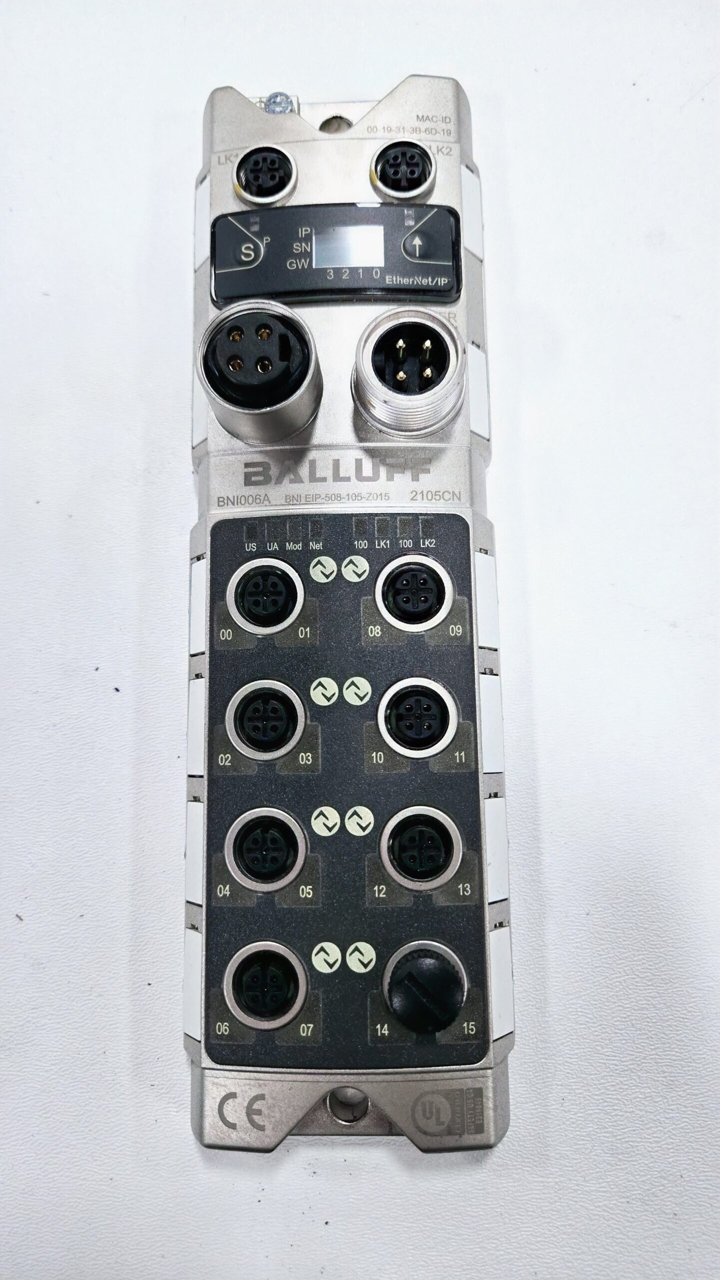 BALLUFF BNI006A BNI EIP-508-105-Z015 EtherNet/IP I/O Module USED 0