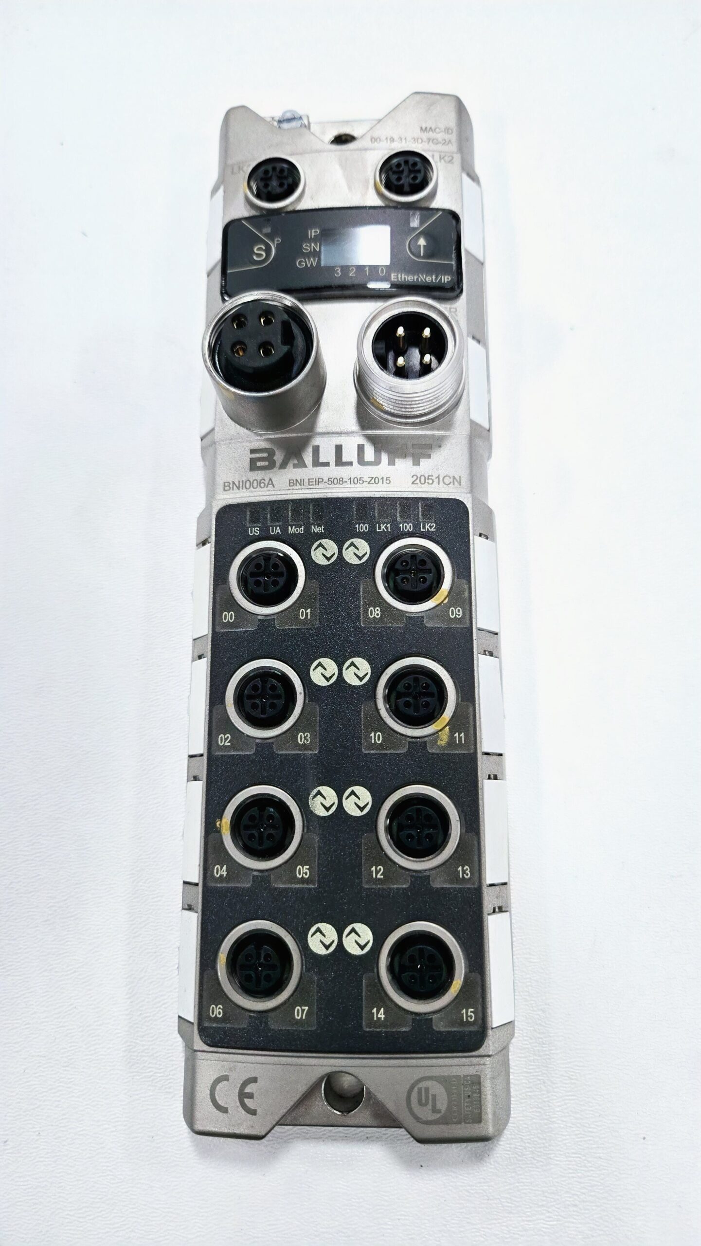 BALLUFF BNI006A BNI EIP-508-105-Z015 EtherNet/IP I/O Module USED 0