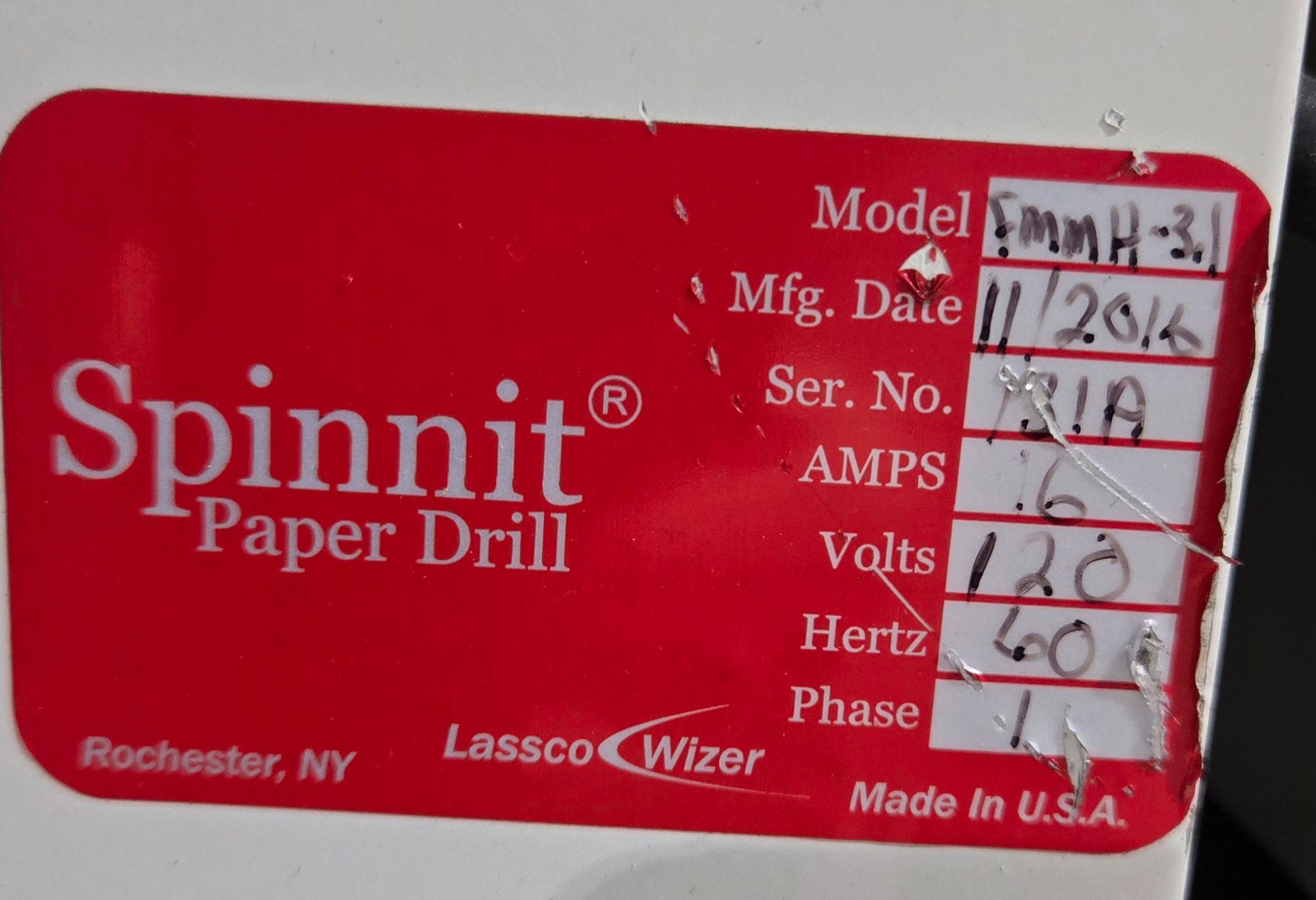 LASSCO WIZER FMMH-3.1 3 SPINDLE PAPER DRILL PRESS USED 8