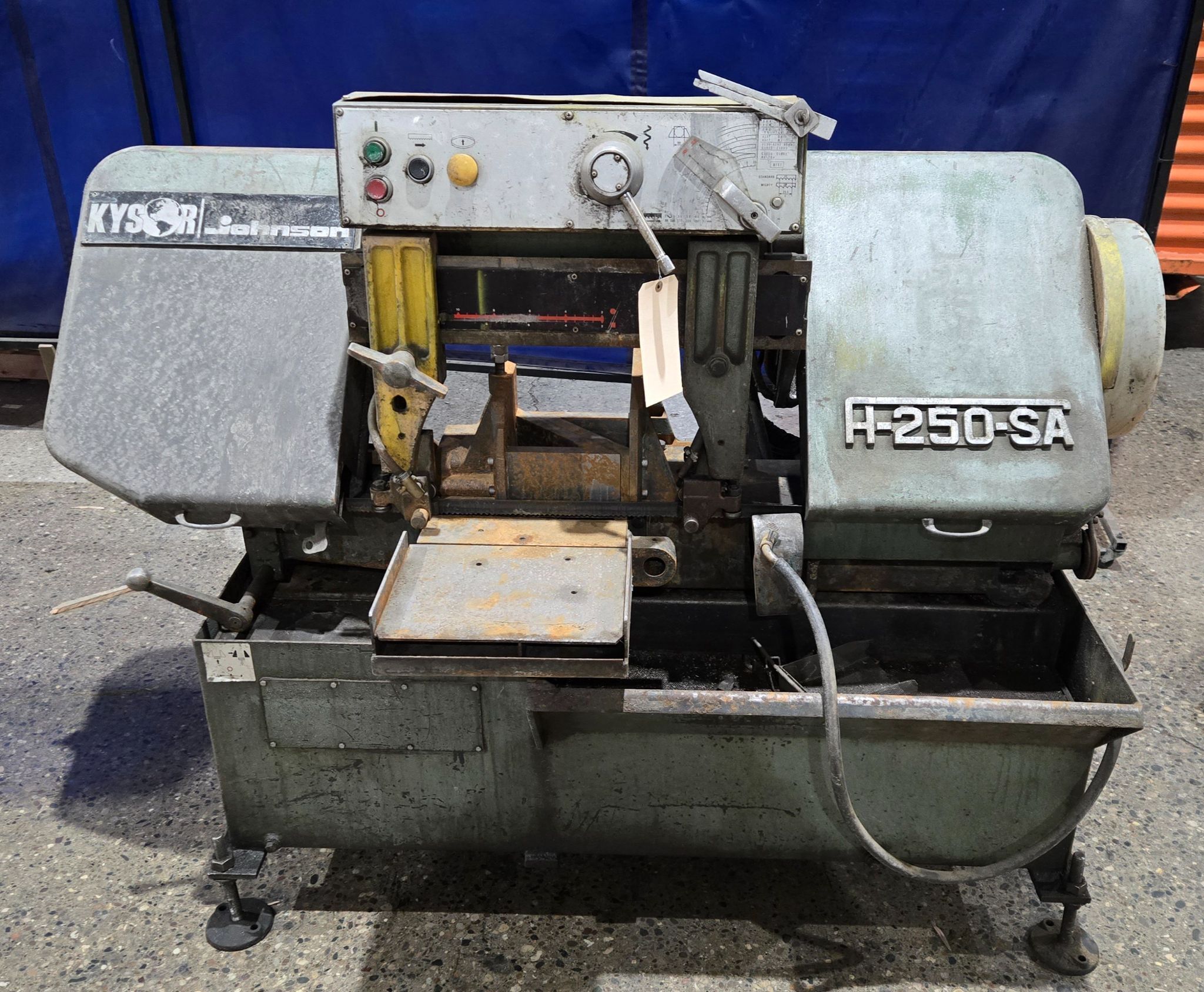 KYSOR JOHNSON H250-SA HORIZONTAL BAND SAW 3 PH 4 POLE USED 0