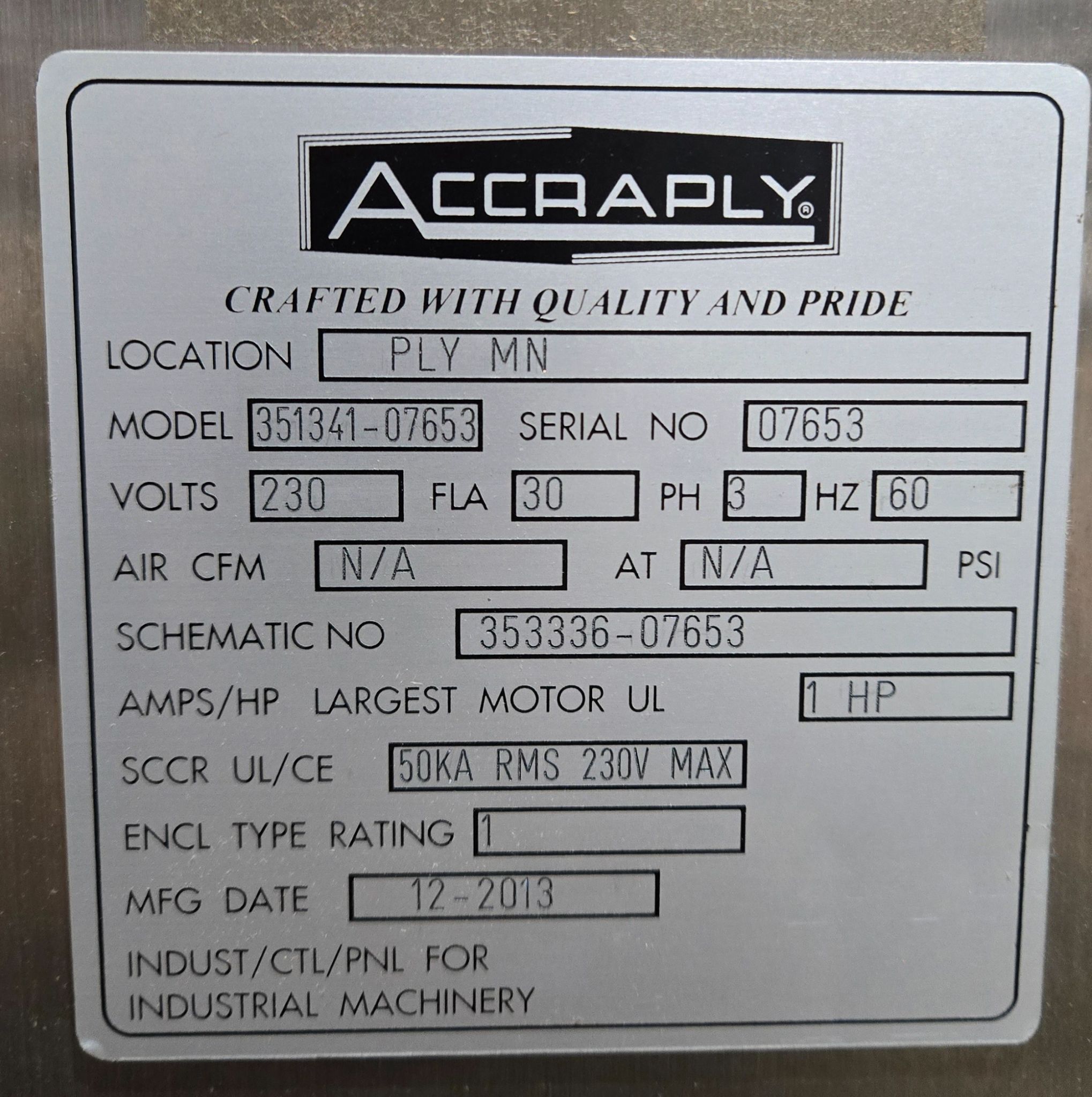 ACCRAPLY VF350 Vertical Form Fill Seal Packaging Machine USED/AS-IS 9