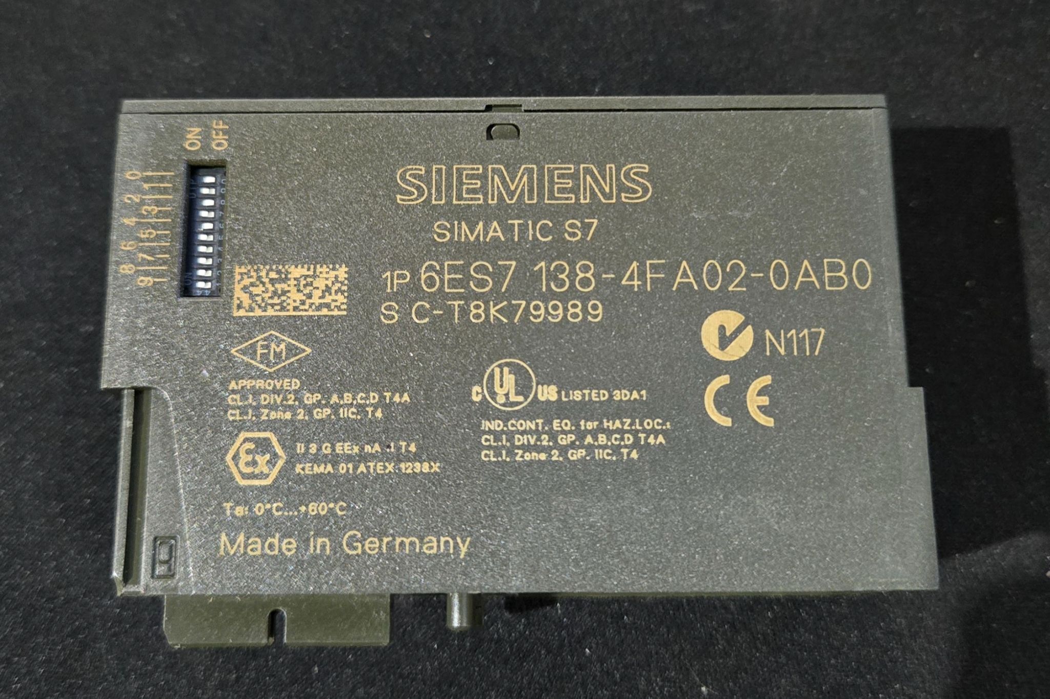 Siemens 6ES7 138-4FA02-0AB0 SIMATIC ET200S F-DI Safety Input Module USED 1