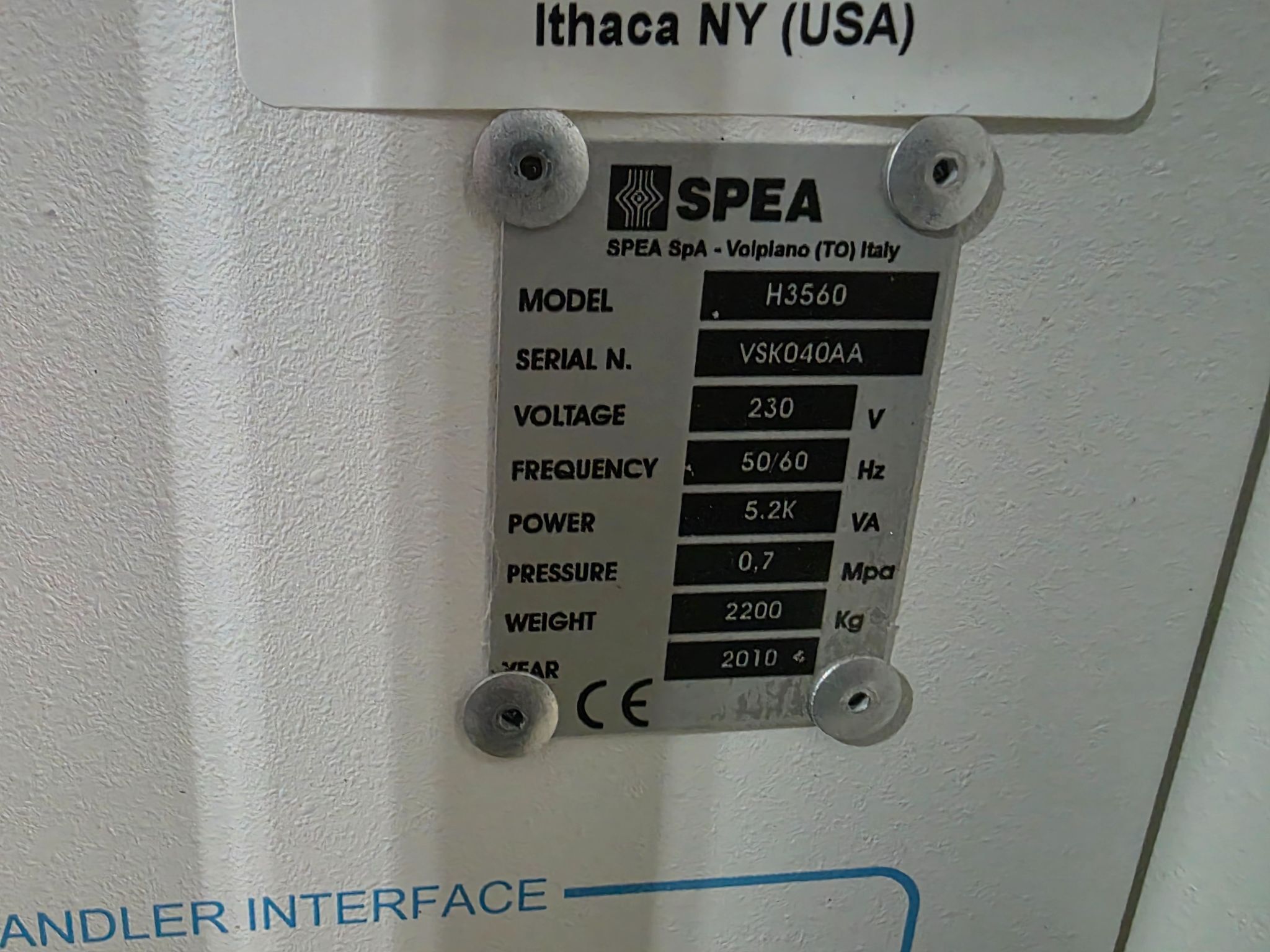 SPEA H3560 SEMICONDUCTOR TEST SYSTEM WITH C600MXIC HANDLER 2010 USED 12