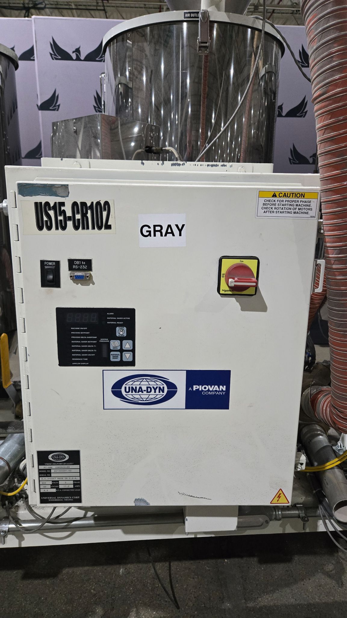 UNA-DYN FC-XMH Triple Hopper Drying & Conveying System USED 10