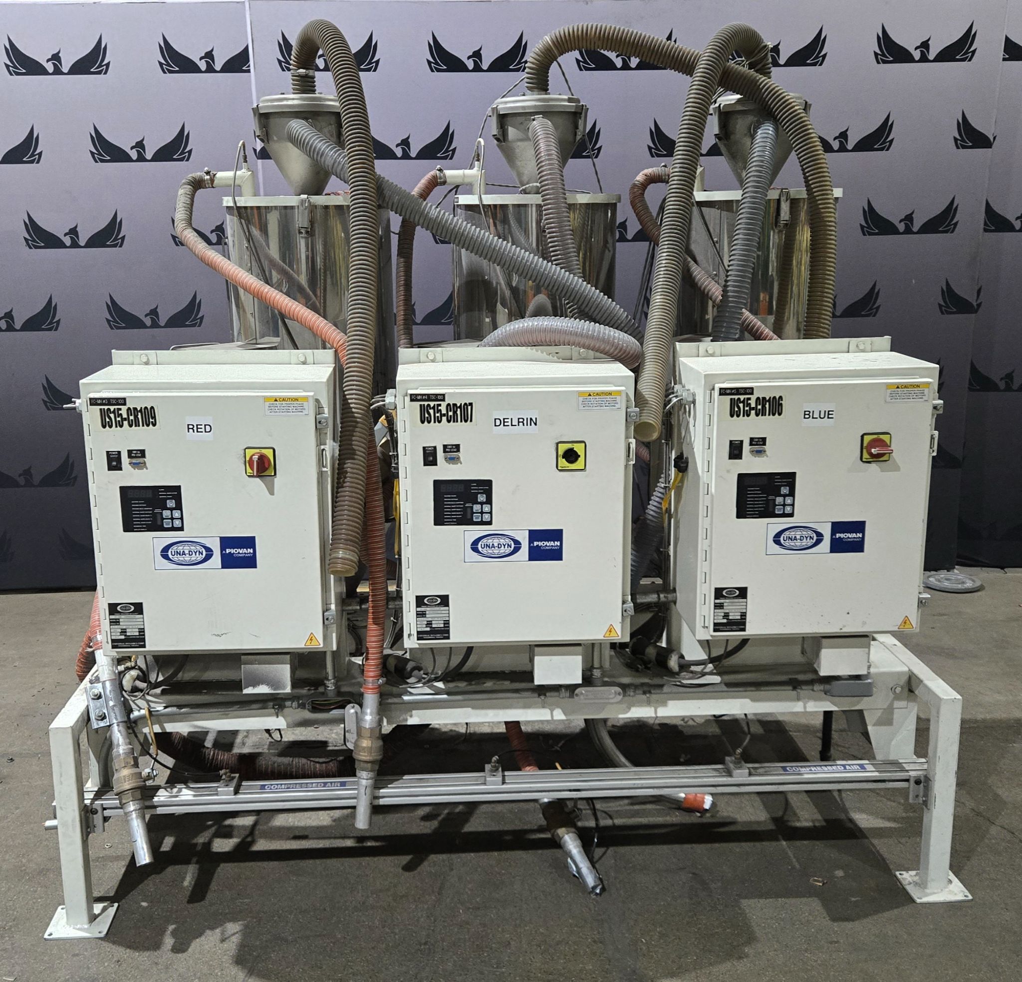 UNA-DYN FC-XMH Triple Hopper Resin Drying & Conveying System USED 0