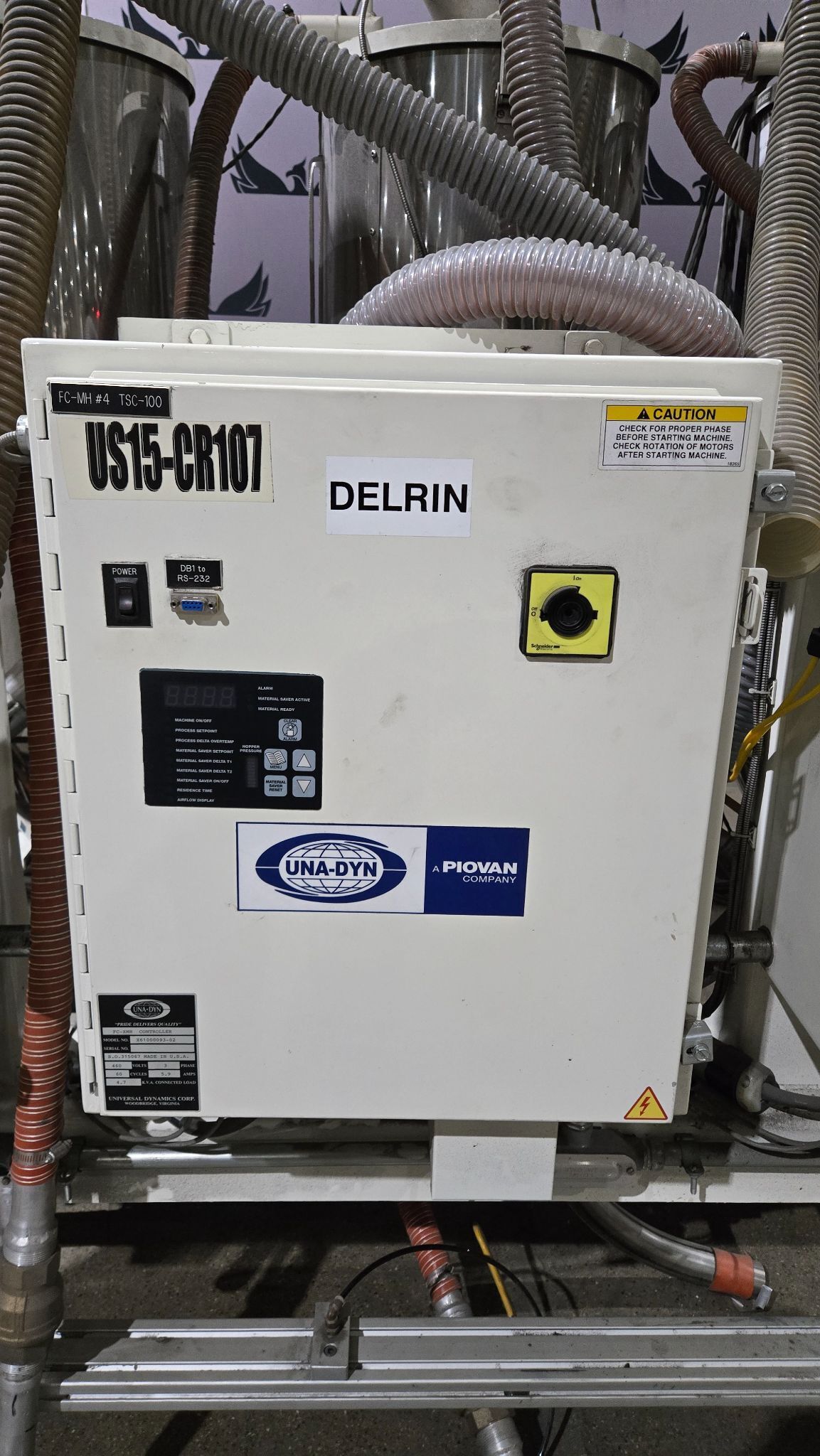 UNA-DYN FC-XMH Triple Hopper Resin Drying & Conveying System USED 10