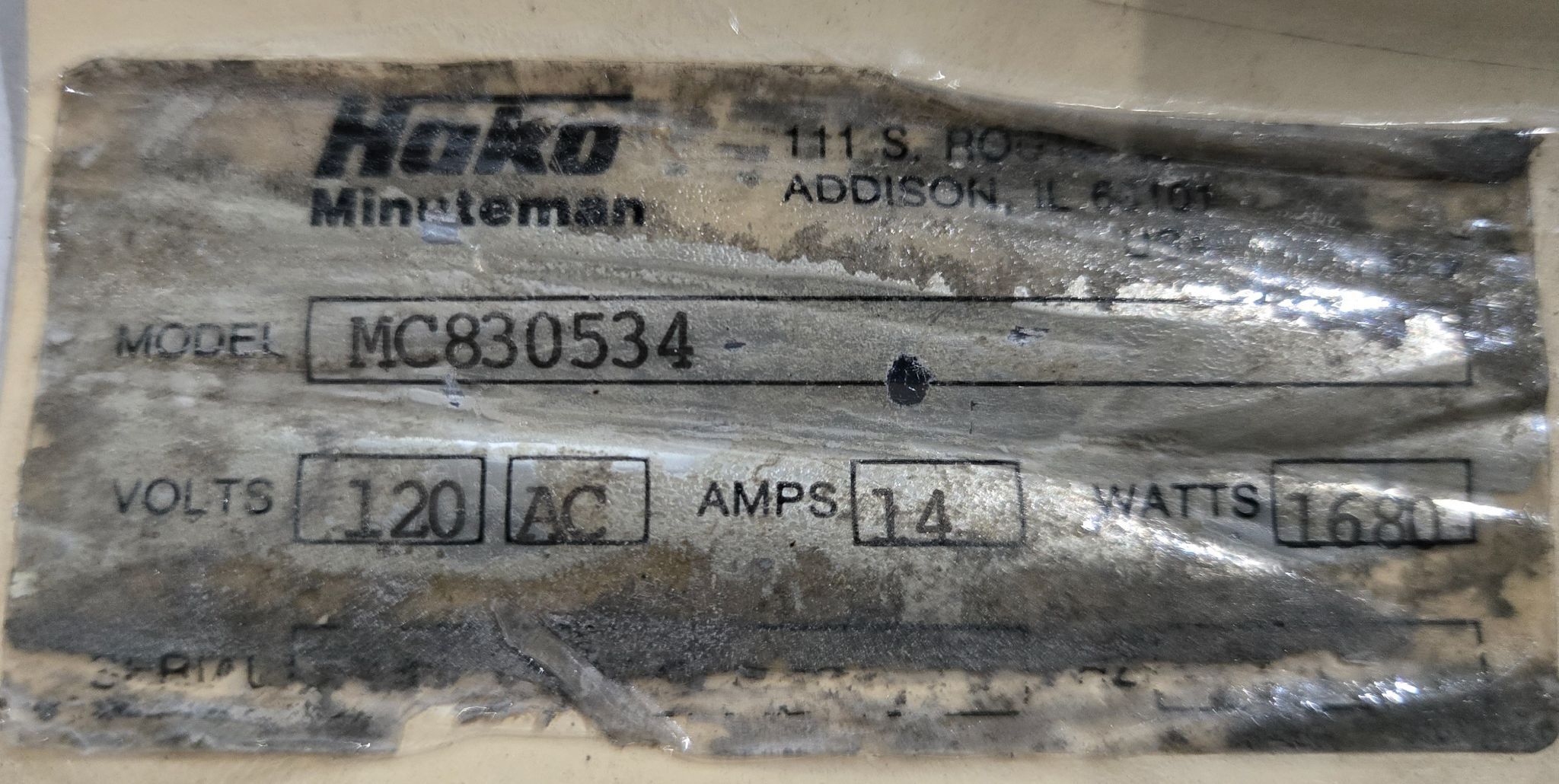 HAKO MINUTEMAN MC830534 Floor Buffer Burnisher 20in USED 5