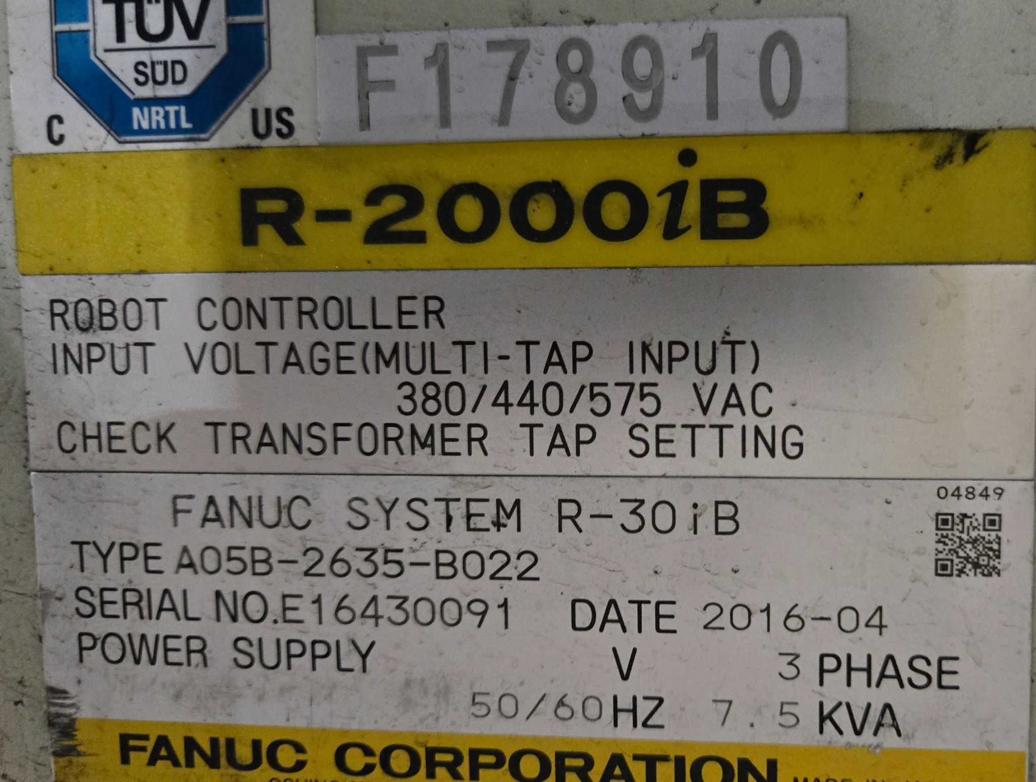 FANUC R-2000iB/210F Complete with R-30iB Controller & WTC Gen 6 MFDC Inverter USED 15