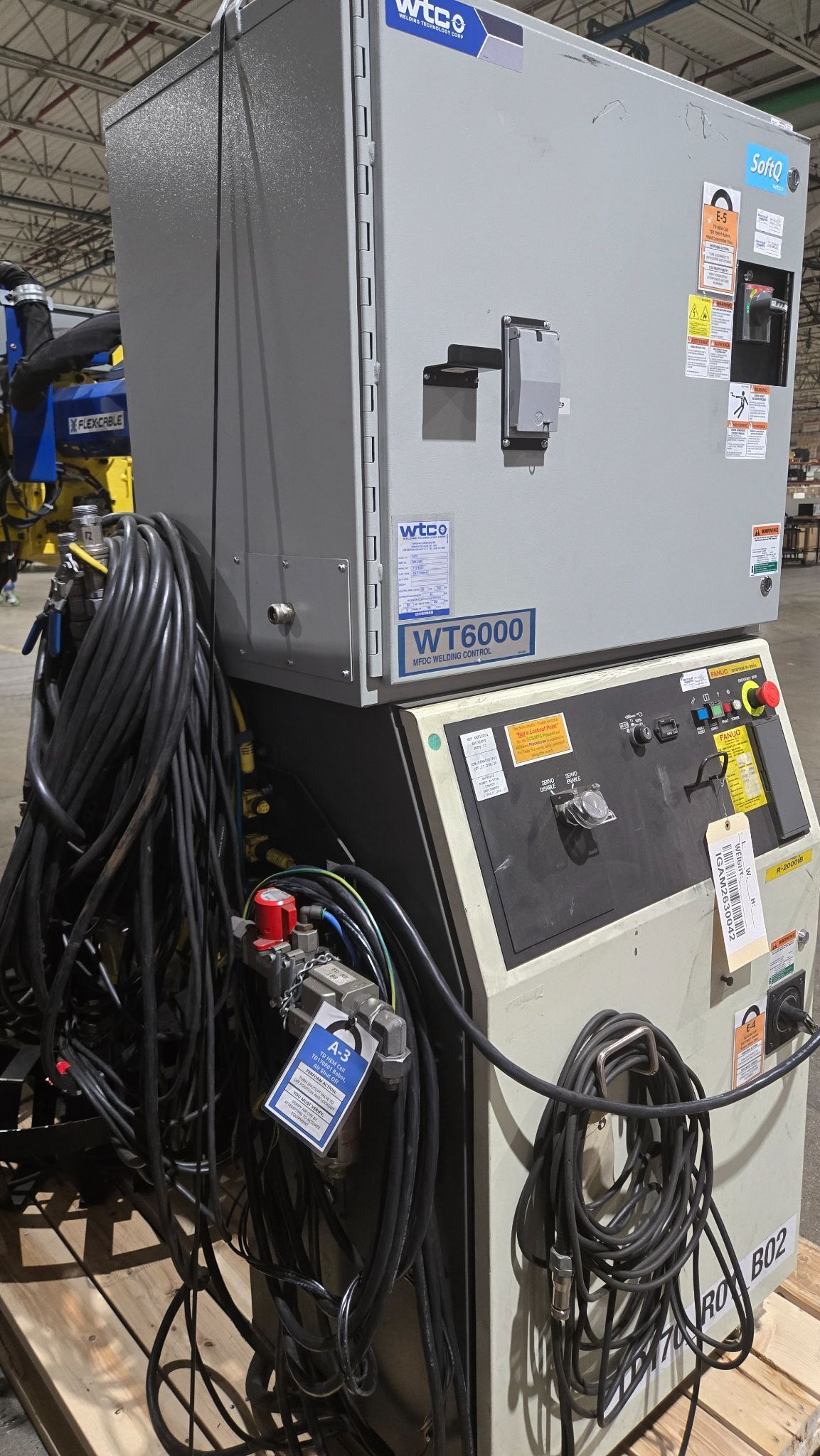 FANUC R-2000iB/210F Complete with R-30iA Controller and WTC WT6000 Weld Inverter USED 13