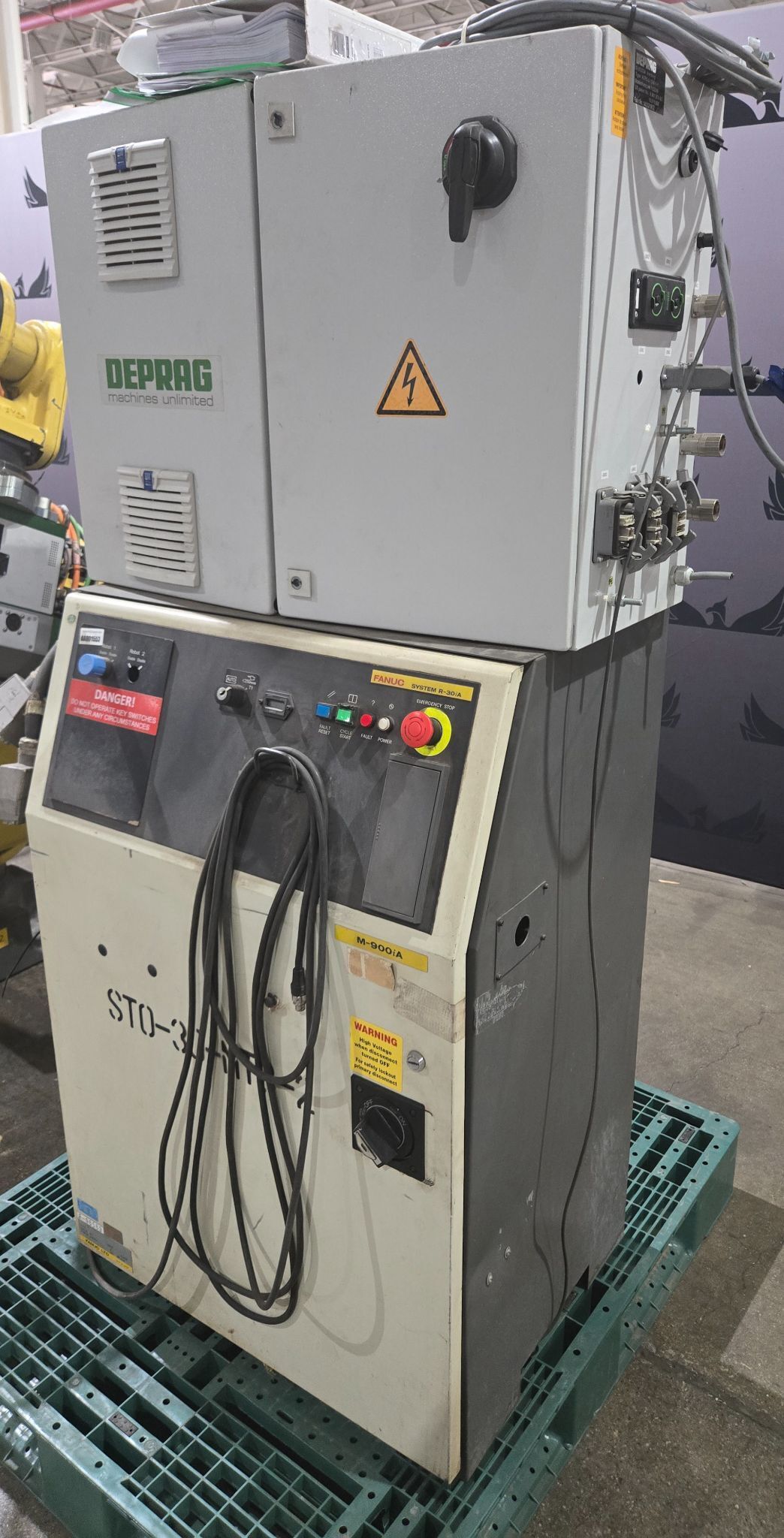 Fanuc M-900iA/350 Robot with R-30iA Controller & Deprag Inverter USED 10
