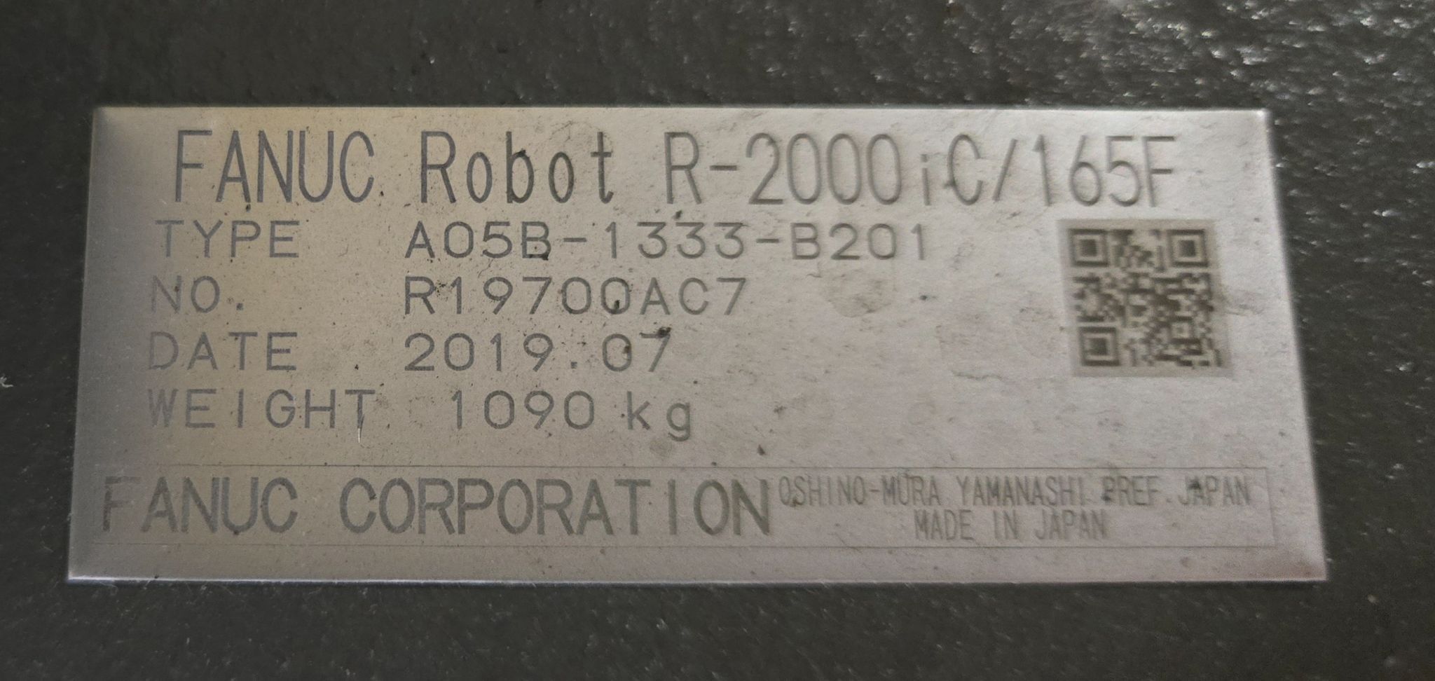 FANUC R‑2000iC/165F Robot Complete with R‑30iB Plus Controller USED 13