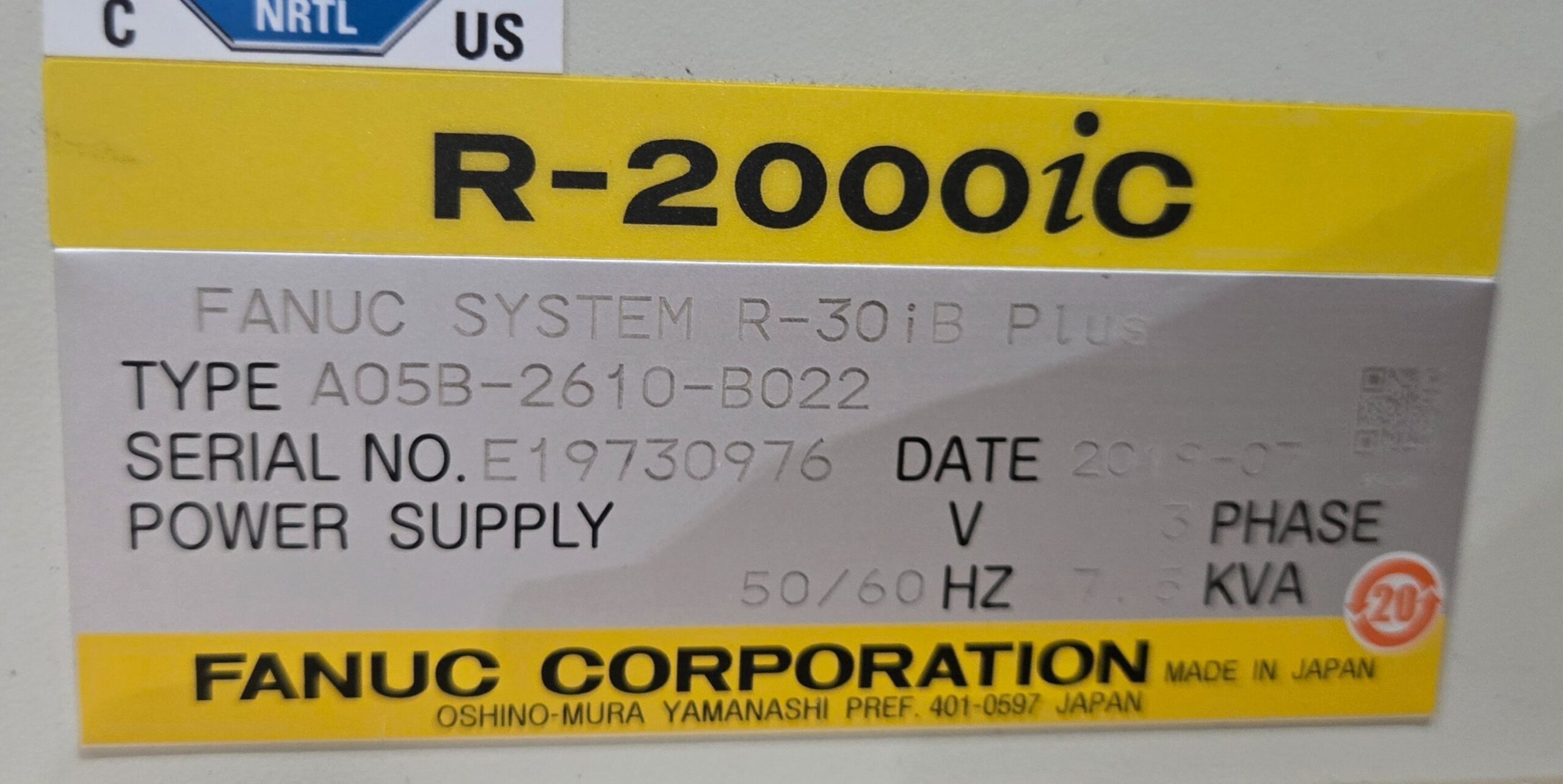 FANUC R‑2000iC/165F Robot Complete with R‑30iB Plus Controller USED 12