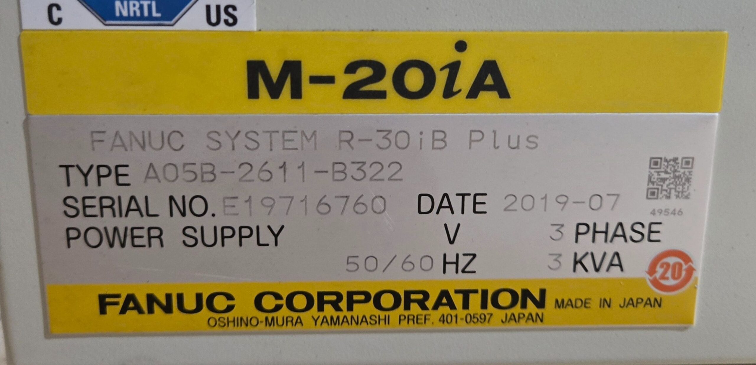 FANUC M‑20iA/35M Complete with R‑30iB Plus Controller USED 17