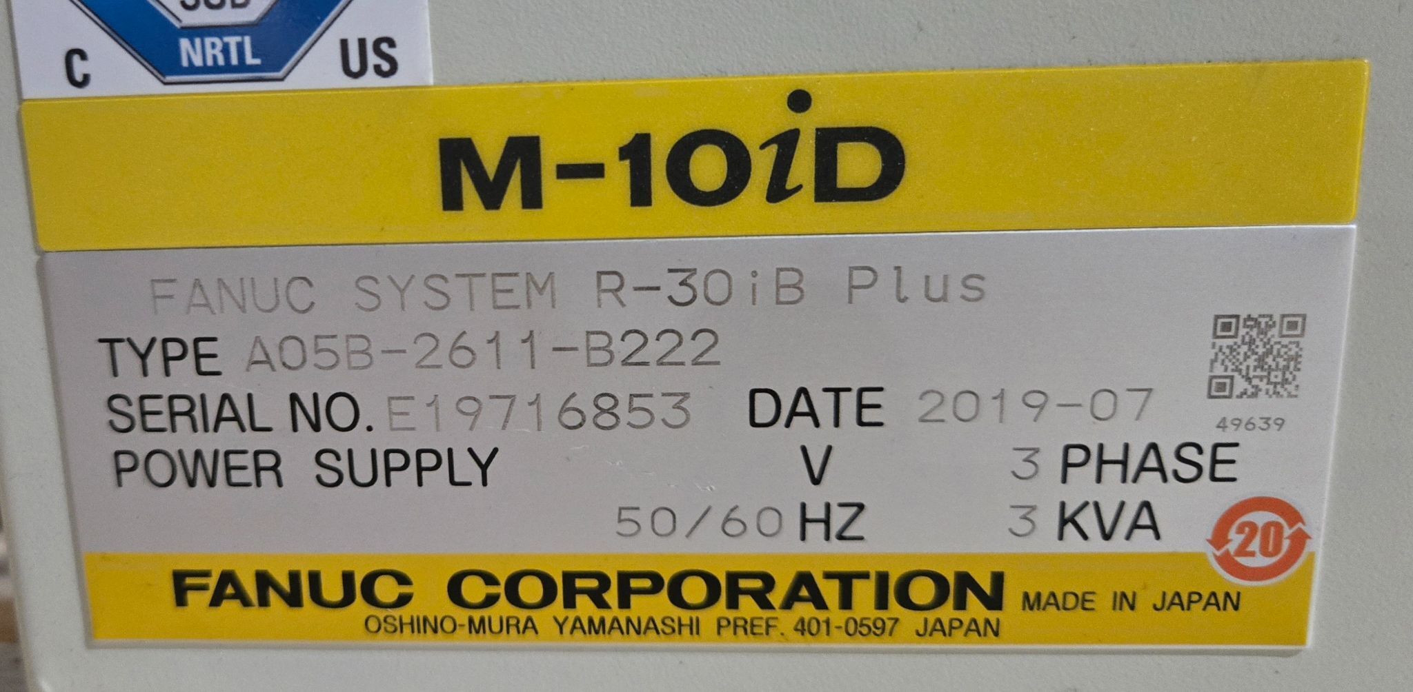 FANUC M‑10iD/10L Complete with R‑30iB Plus Controller USED 15