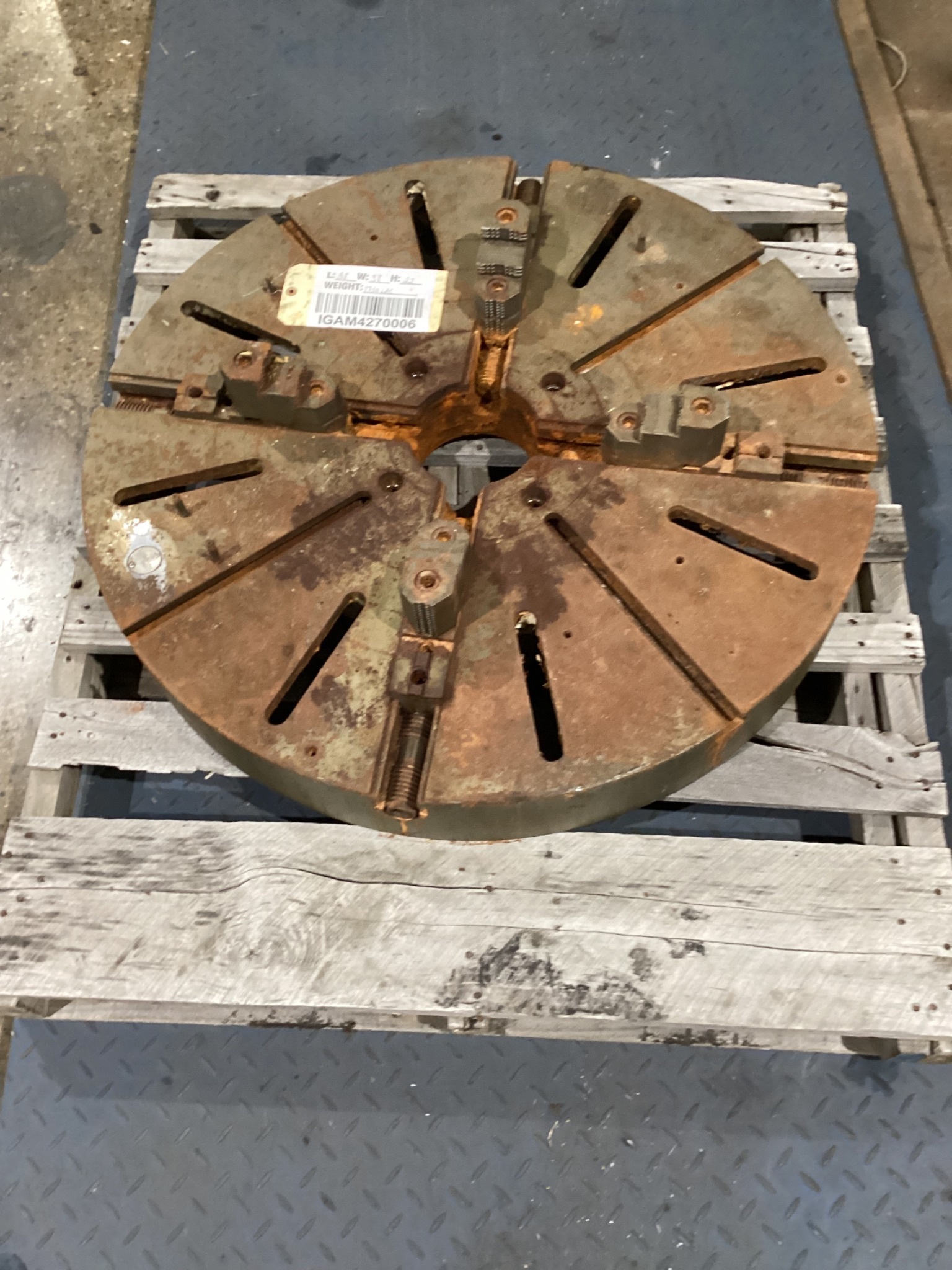 CUSHMAN CHUCK CO 362146CA11 4 Jaw Independent Lathe Chuck USED 9