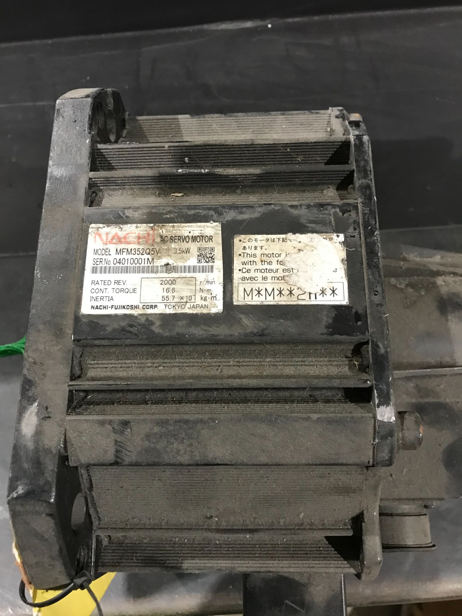 Nachi MFM352Q5V AC Servo Motor 3.5kW USED 3