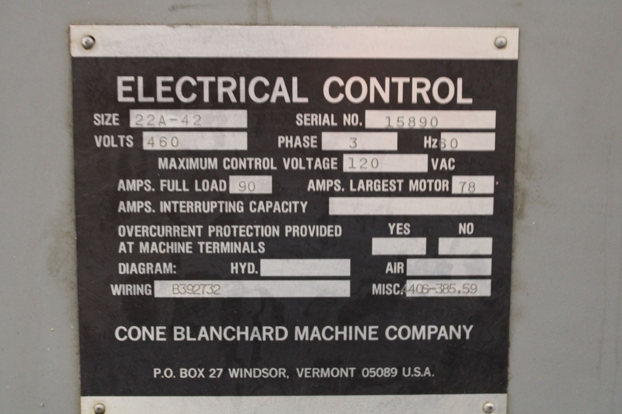 Blanchard 42" Rotary Grinder, Model 22A-42 Used 16