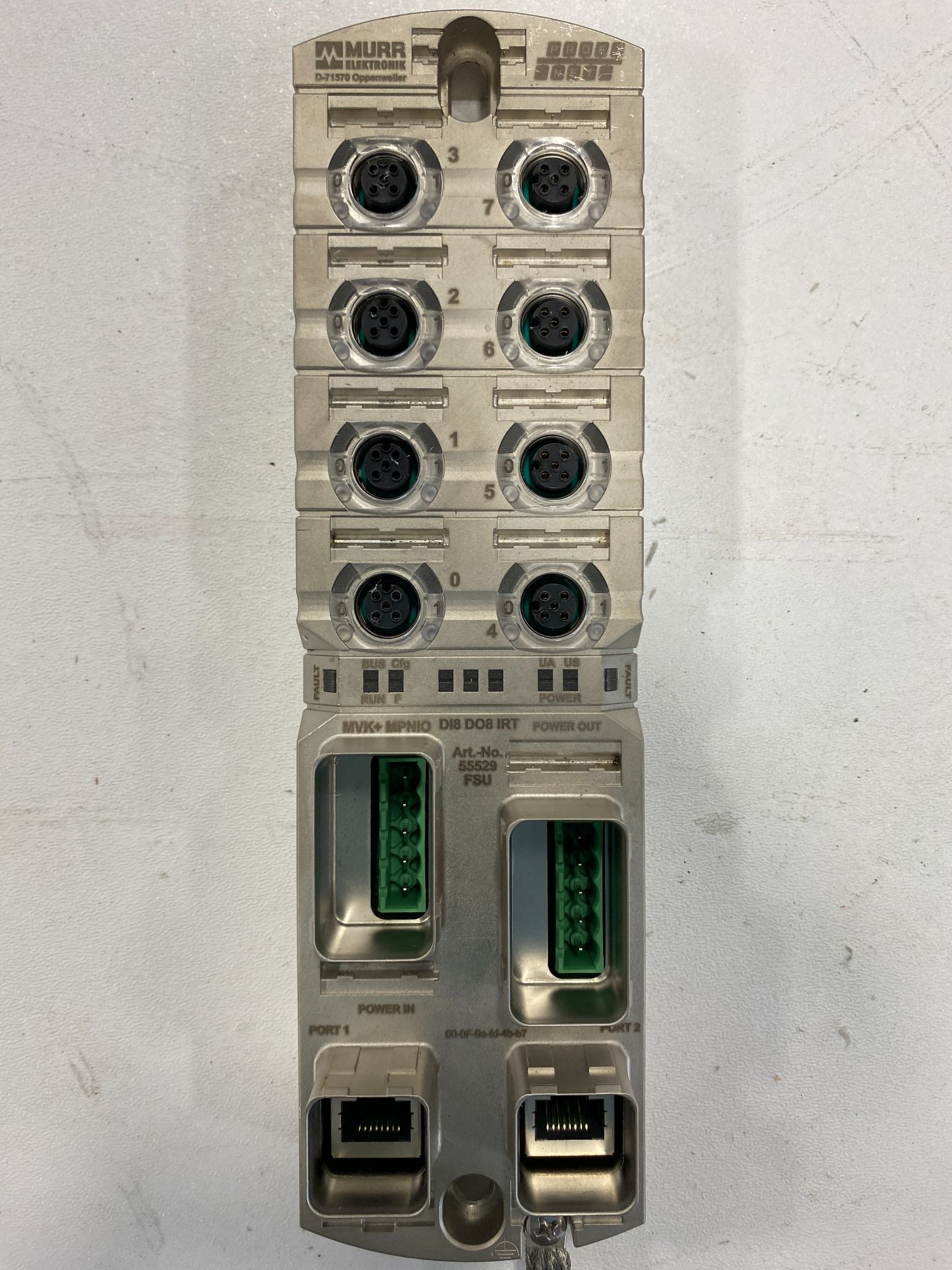 MURR ELEKTRONIK MVK+MPNIO DI8 DO8 IRT PROFINET I/O Module USED 0