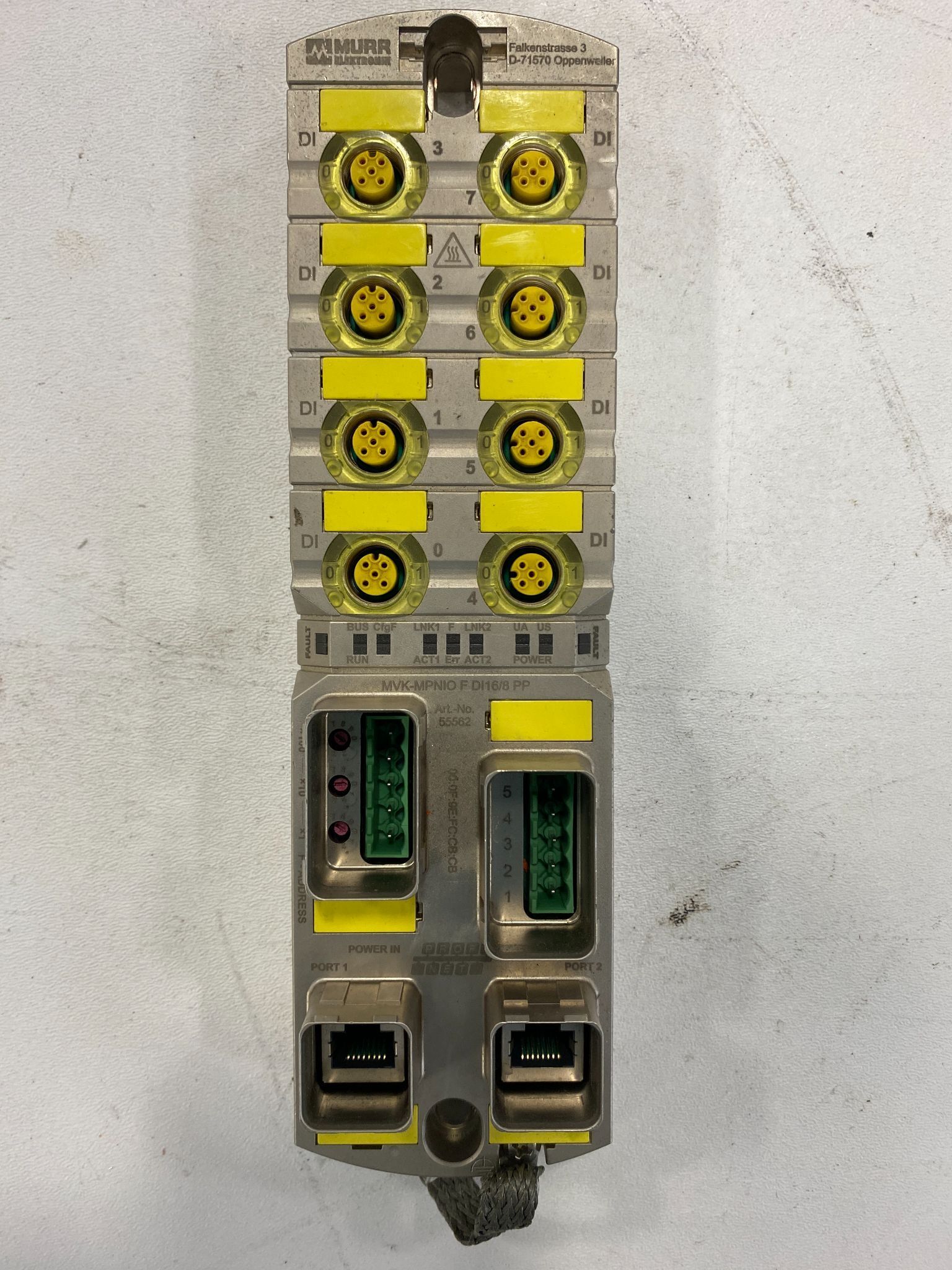 MURR ELEKTRONIK MVK-MPNIO F DI16/8 PP PROFINET I/O Module USED 0