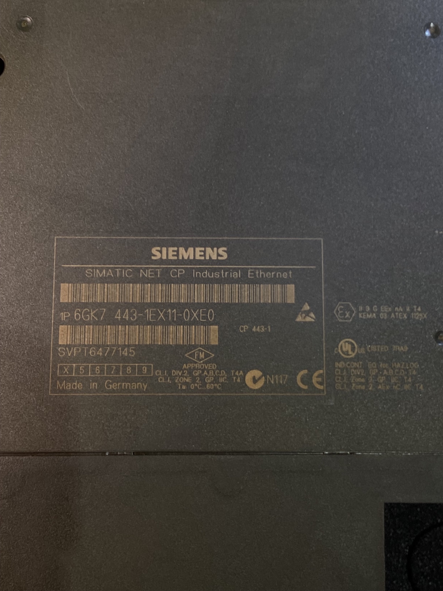 SIEMENS 6GK7443-1EX11-0XE0 CP 443-1 Industrial Ethernet Module USED 3