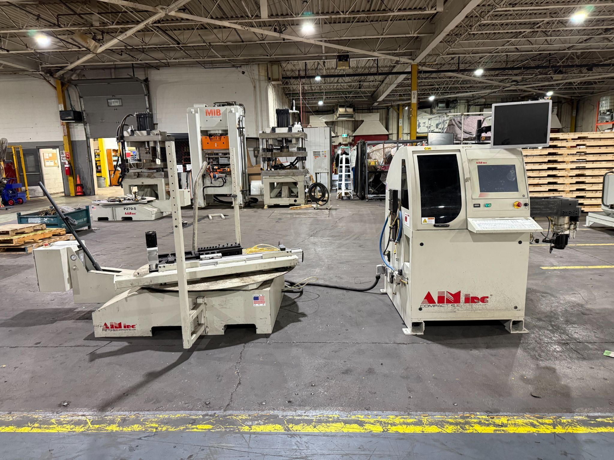 AIM AFC6D 0.08" - 0.25" CNC Wire Bender w/ P270-5 Payoff Unit USED 0