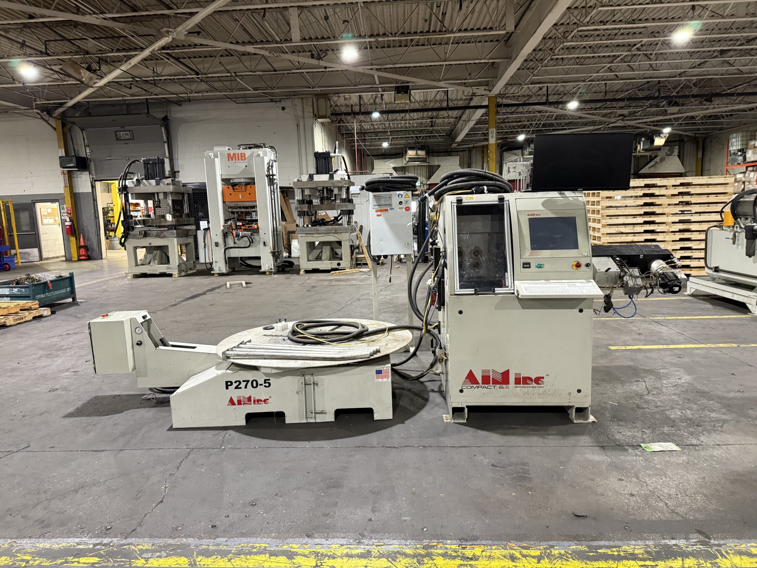 AIM AFC6D 0.08" - 0.25" CNC Wire Bender w/ P-270-5 Payoff Unit AS-IS 0