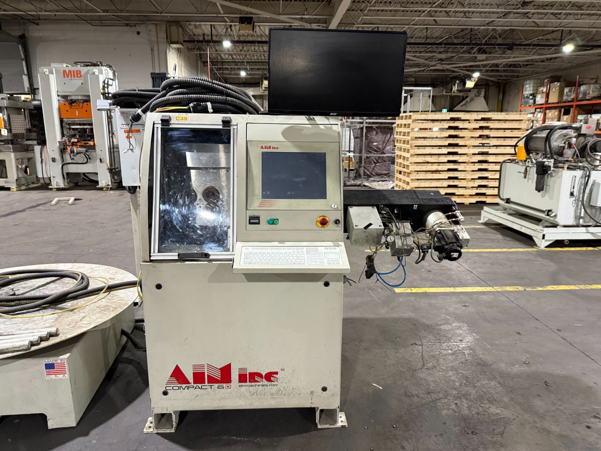 AIM AFC6D 0.08" - 0.25" CNC Wire Bender w/ P-270-5 Payoff Unit AS-IS 1